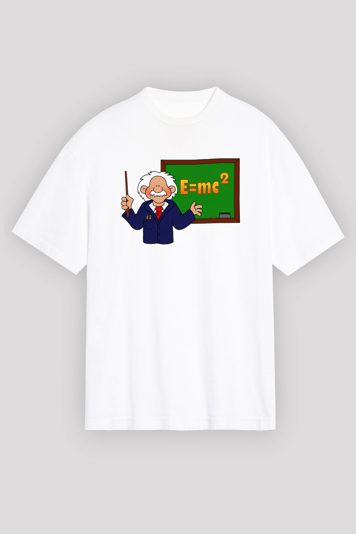 Fizikçi Beyaz Unisex Oversize Tişört T-Shirt