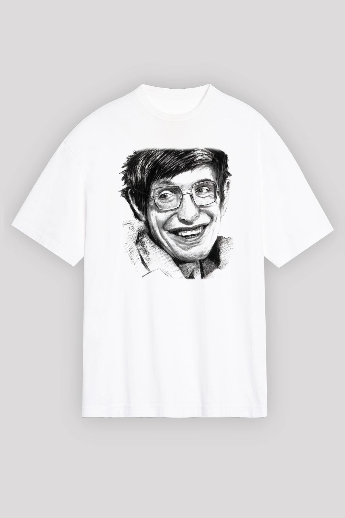 Fizikçi Beyaz Unisex Oversize Tişört T-Shirt