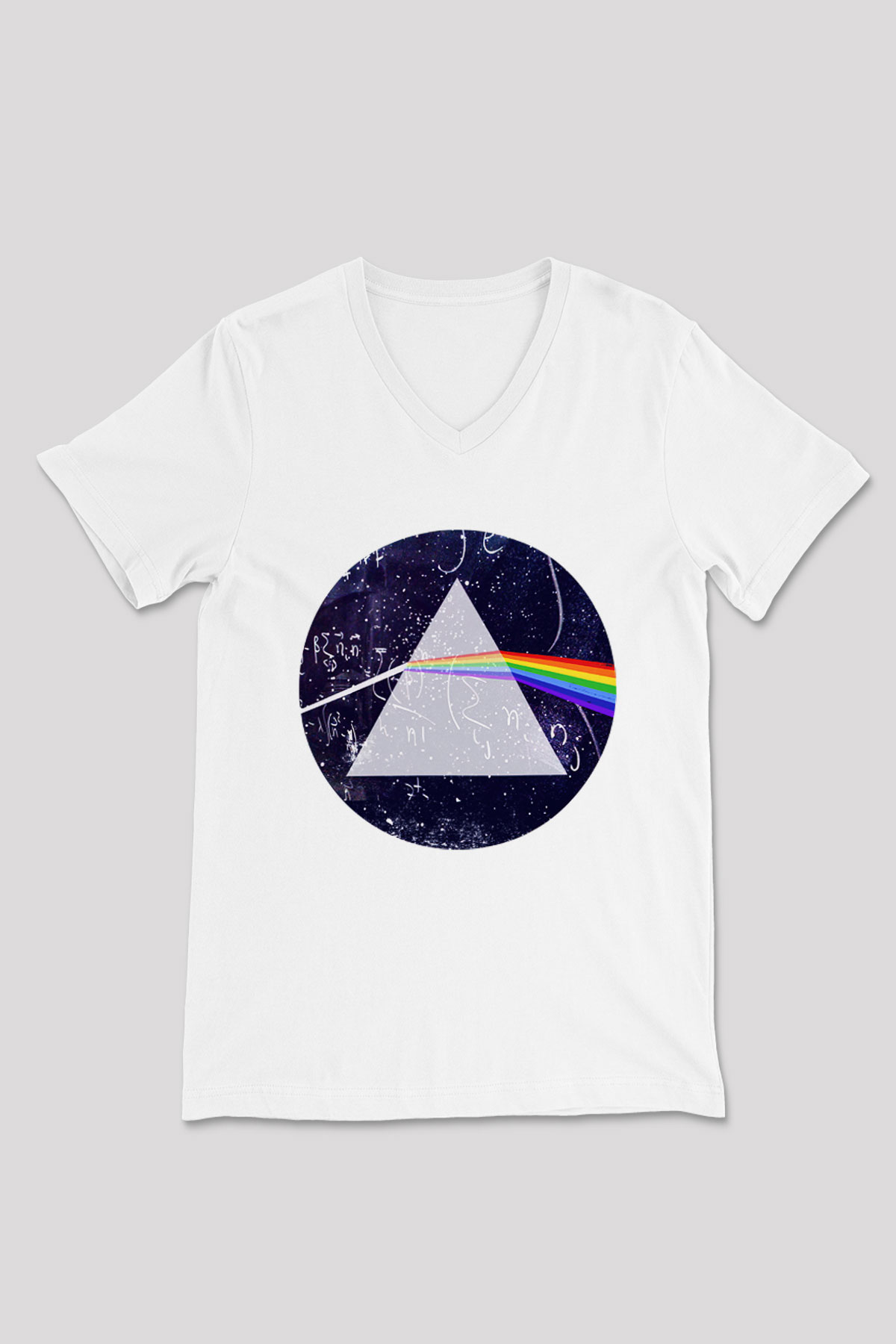 Fizikçi Beyaz Unisex V Yaka Tişört T-Shirt
