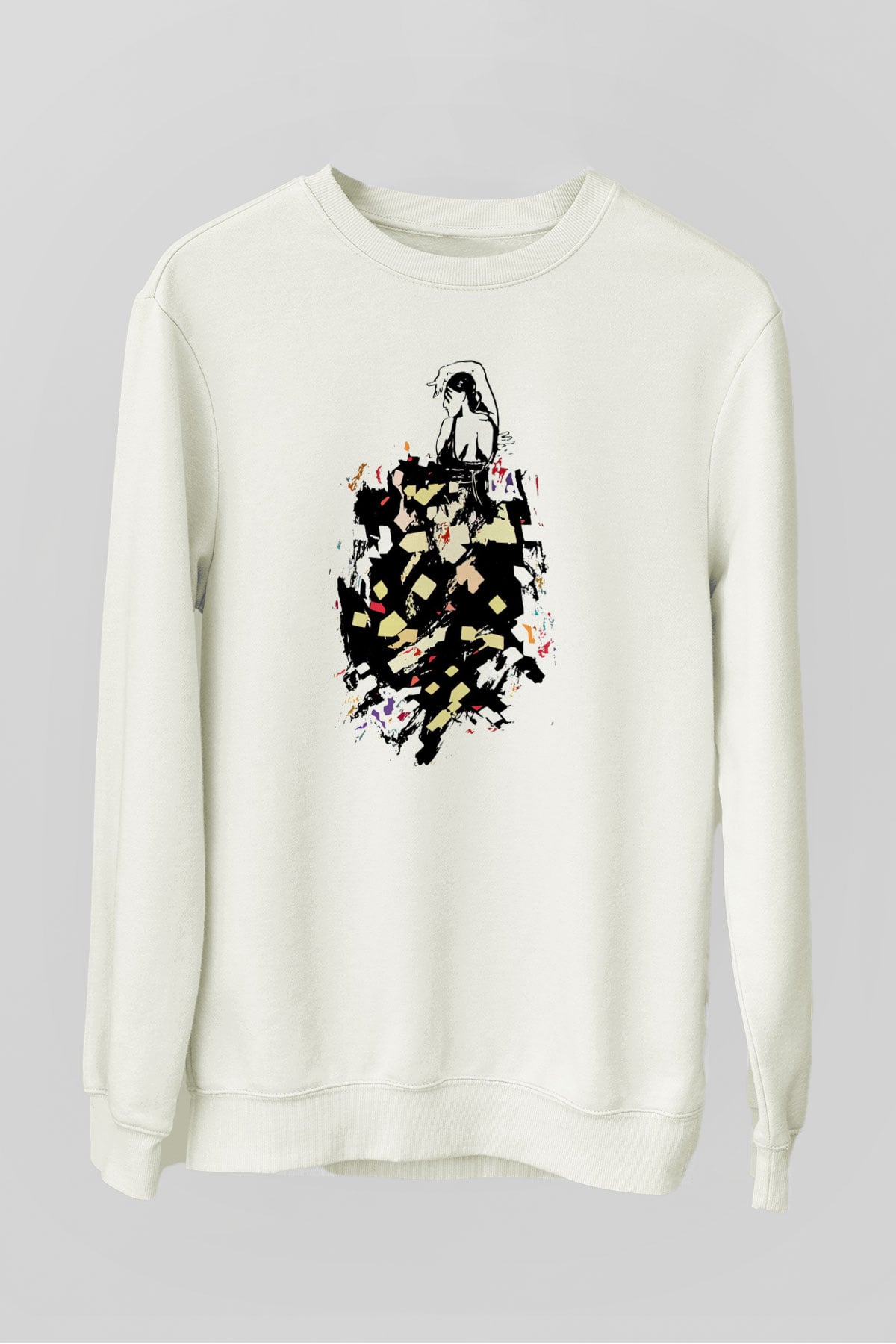 Flamenko Beyaz Unisex Sweatshirt
