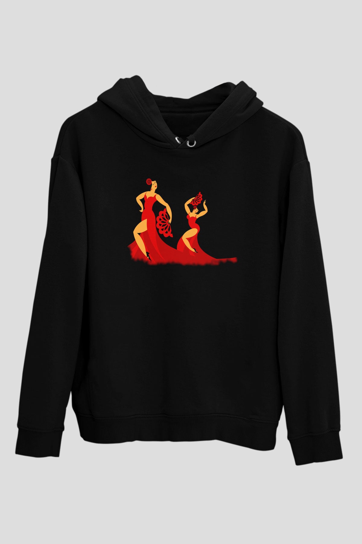 Flamenko Siyah Unisex Hoodie