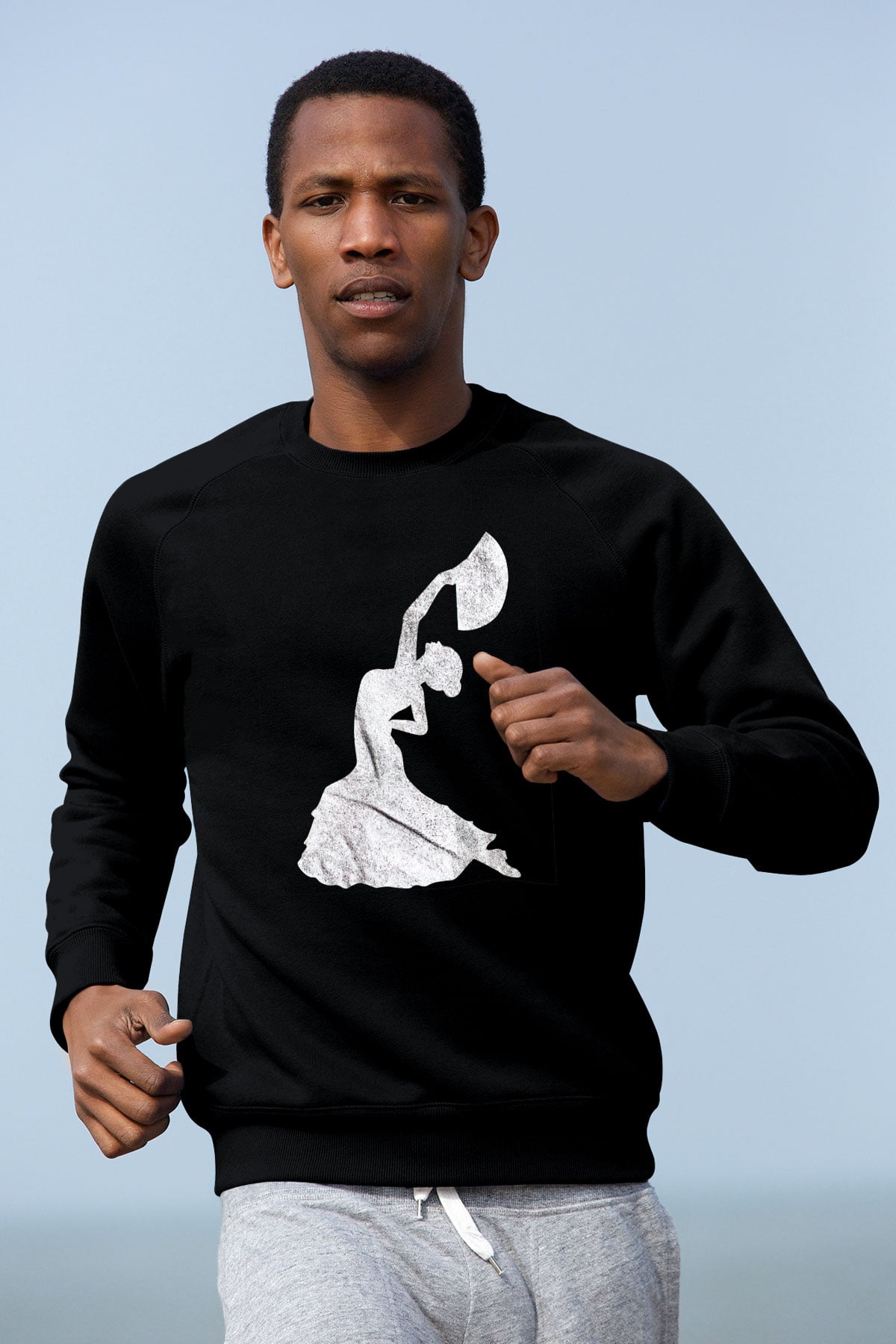 Flamenko Siyah Unisex Sweatshirt