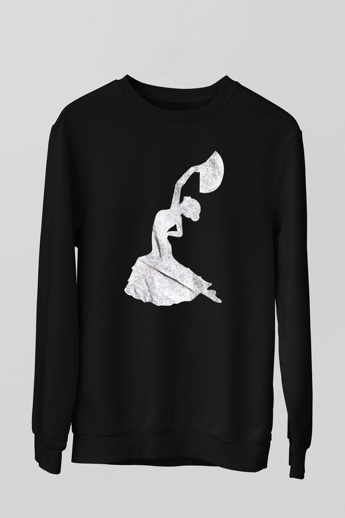 Flamenko Siyah Unisex Sweatshirt