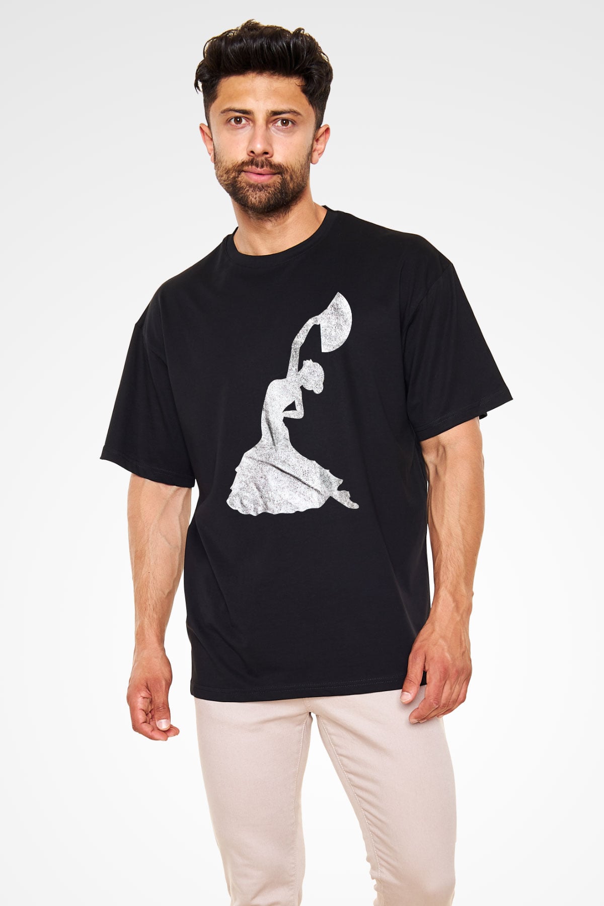 Flamenko Siyah Unisex Tişört T-Shirt - TişörtFabrikası