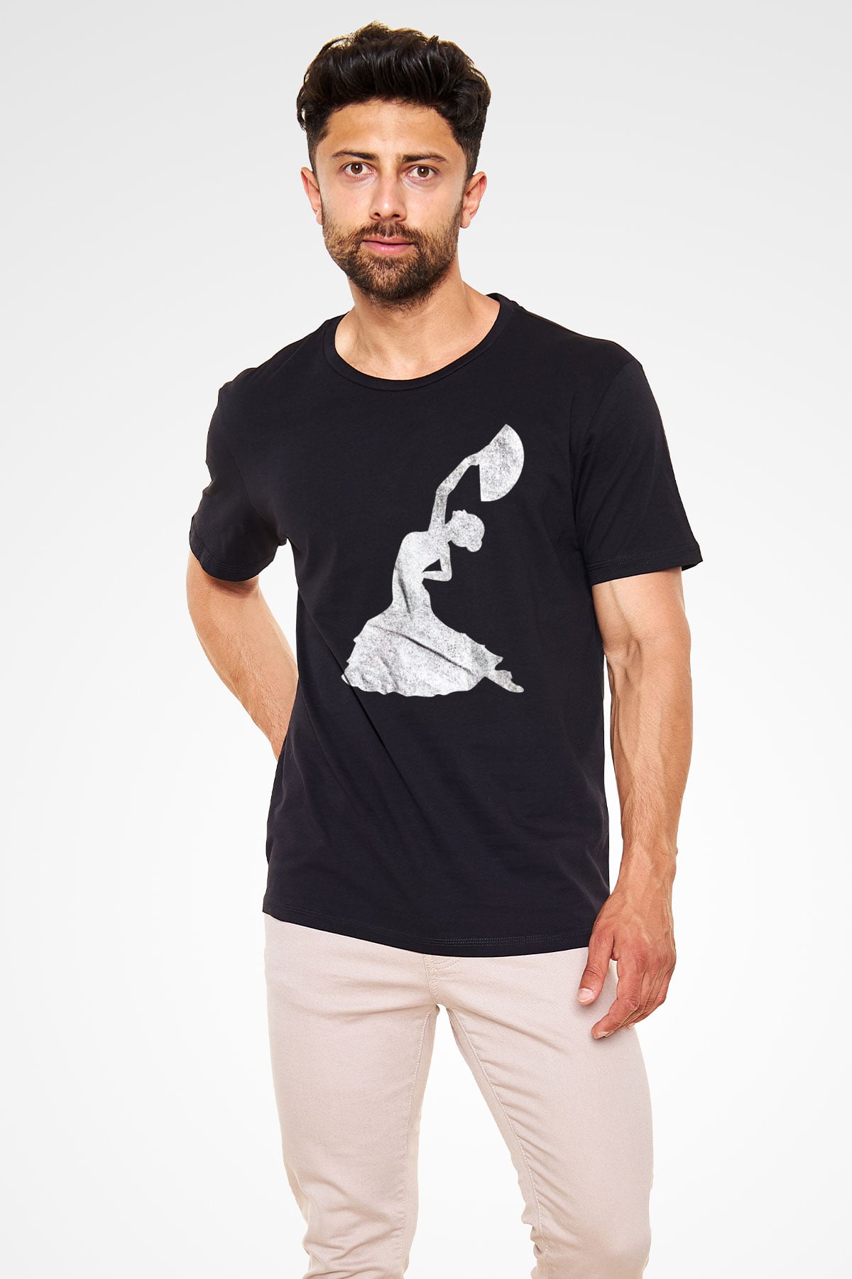 Flamenko Siyah Unisex Tişört T-Shirt - TişörtFabrikası