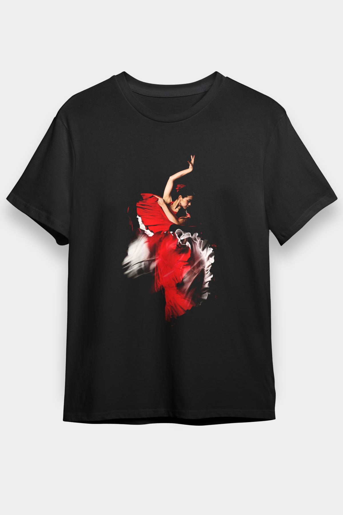 Flamenko Siyah Unisex Tişört T-Shirt - TişörtFabrikası