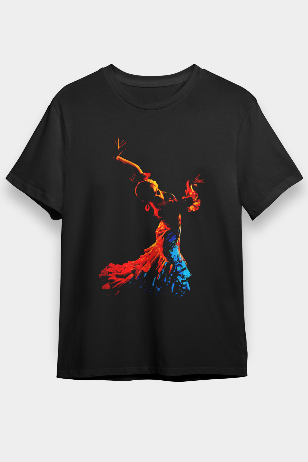 Flamenko Siyah Unisex Tişört T-Shirt - TişörtFabrikası