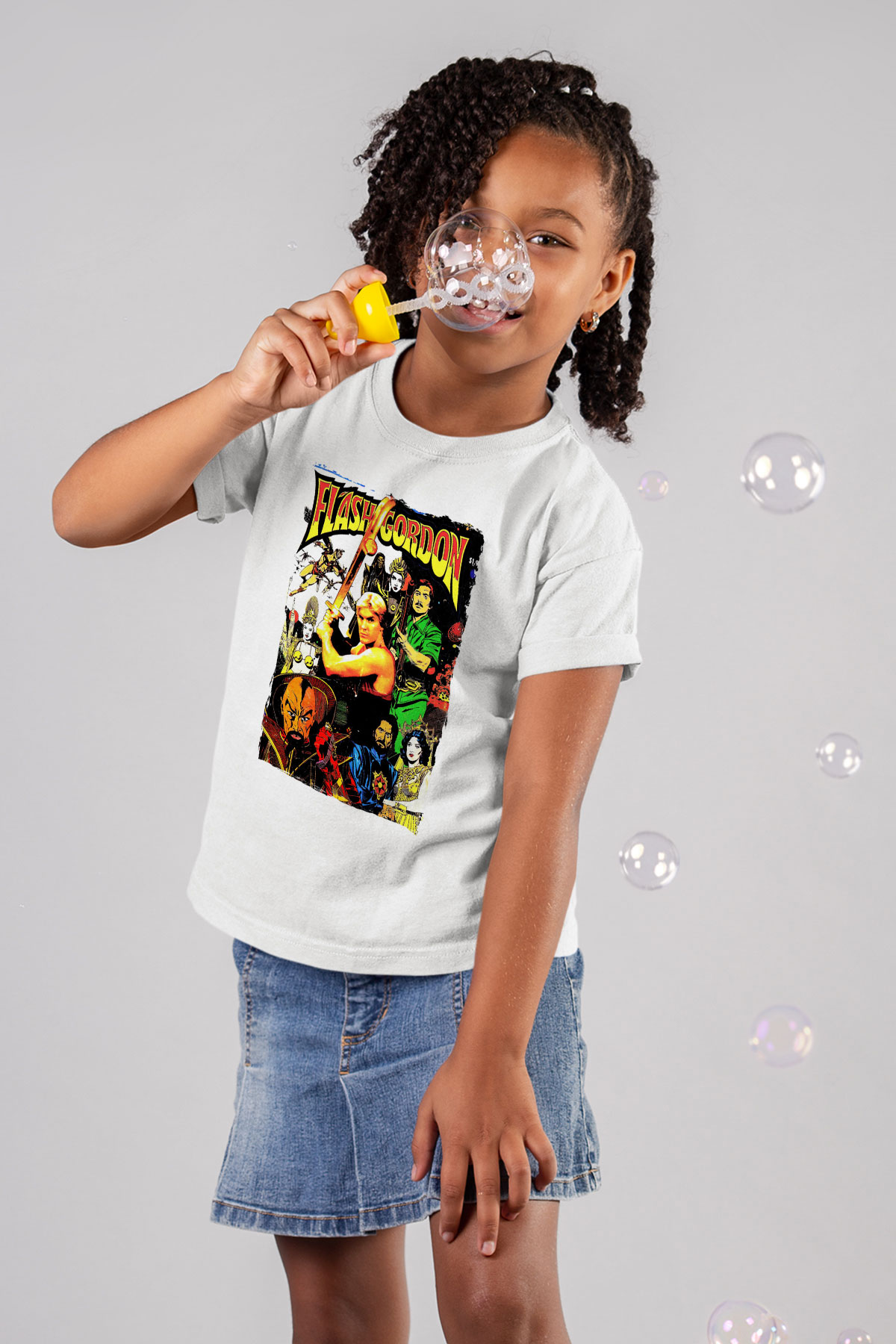 Flash Gordon Beyaz Unisex  Çocuk Tişört