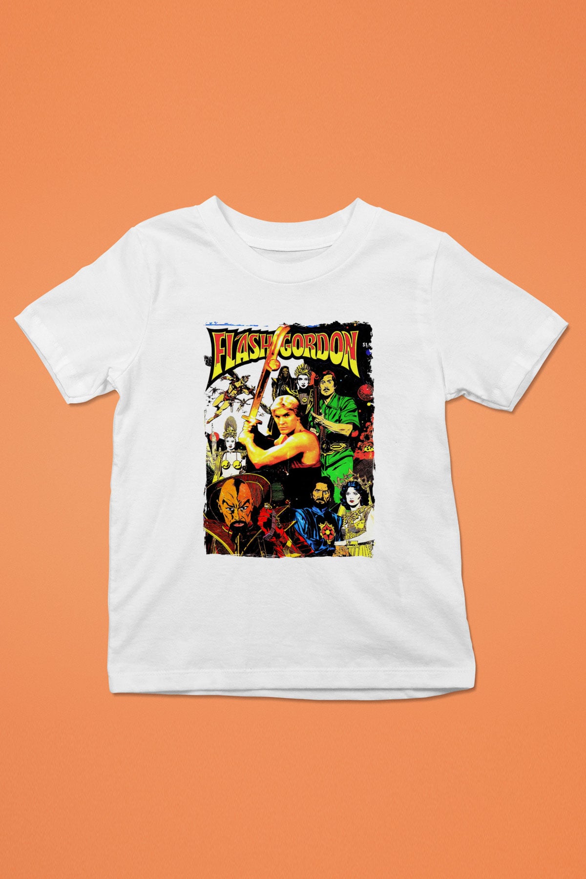 Flash Gordon Beyaz Unisex  Çocuk Tişört