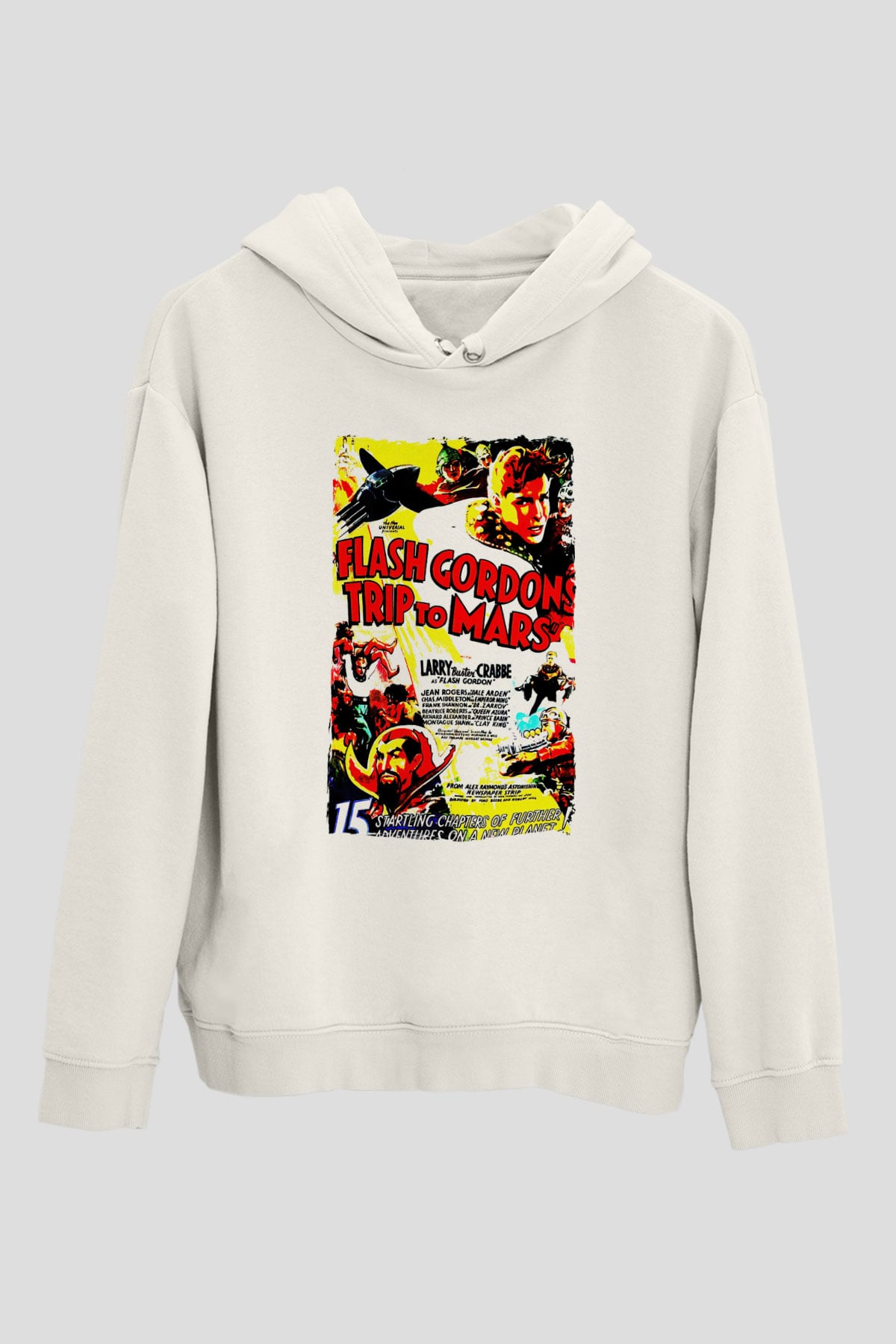 Flash Gordon Beyaz Unisex Hoodie