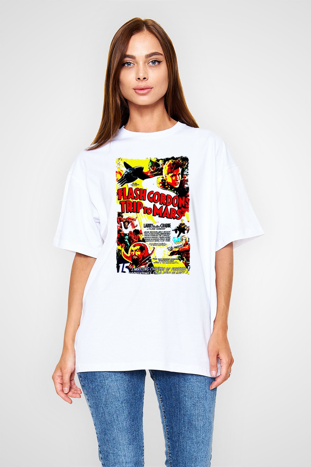 Flash Gordon Beyaz Unisex Tişört