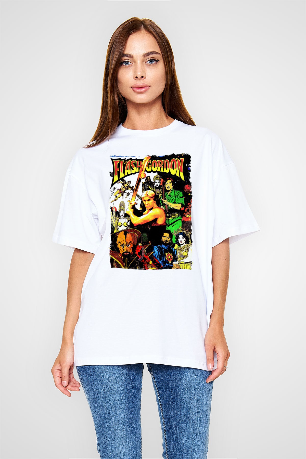 Flash Gordon Beyaz Unisex Tişört