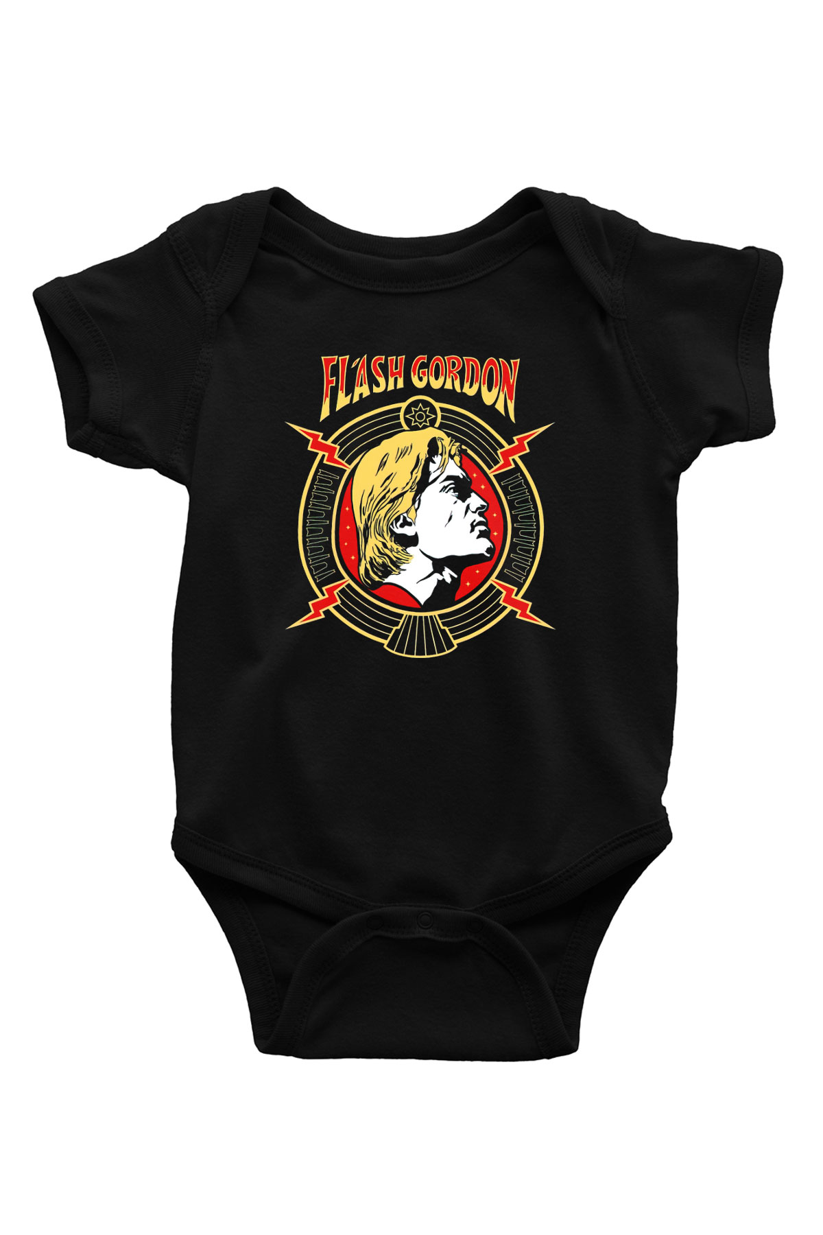 Flash Gordon Siyah Bebek Body - Zıbın