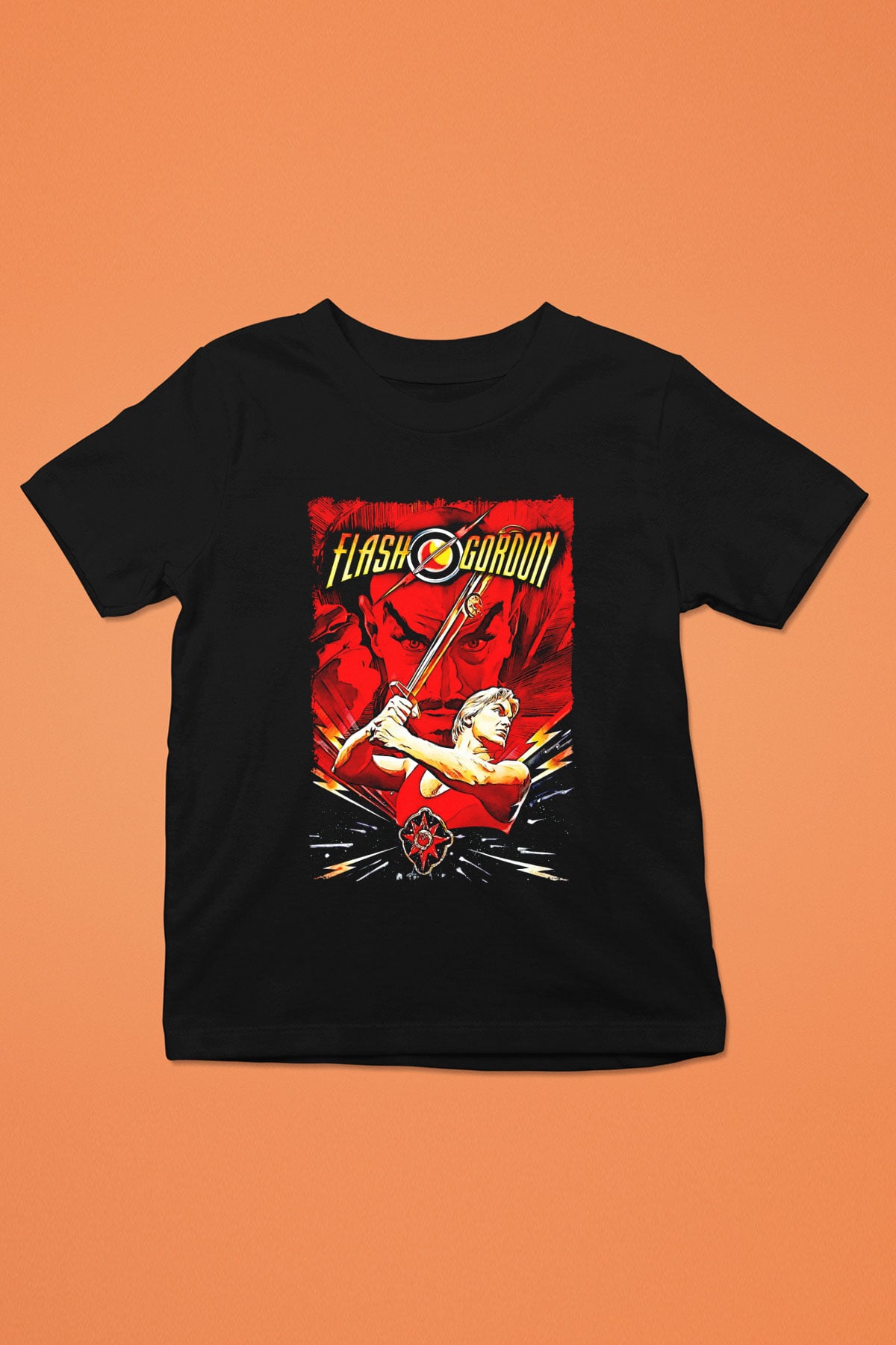 Flash Gordon Siyah Unisex  Çocuk Tişört