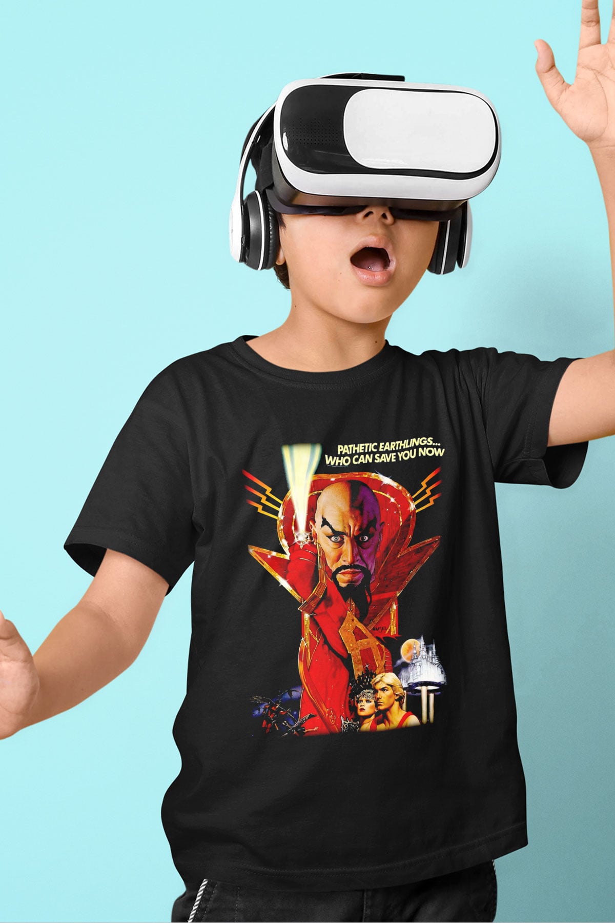 Flash Gordon Siyah Unisex  Çocuk Tişört