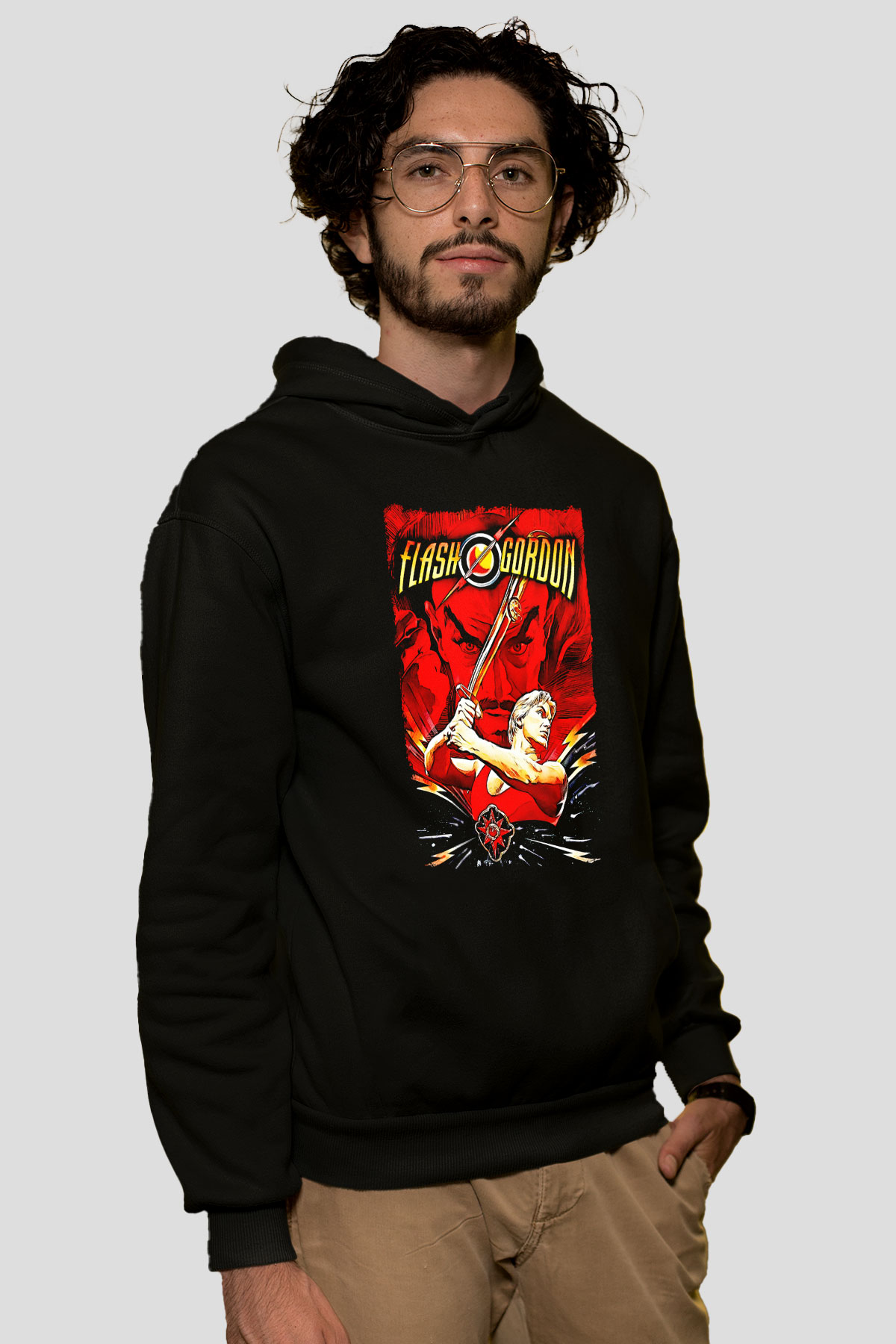 Flash Gordon Siyah Unisex Hoodie