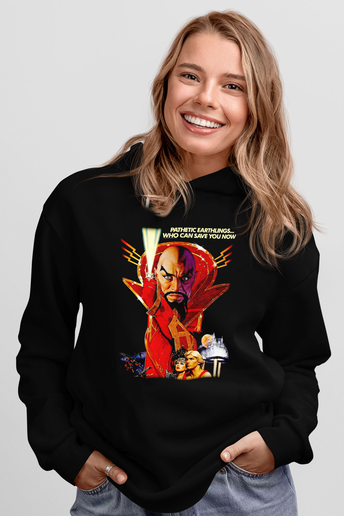 Flash Gordon Siyah Unisex Hoodie