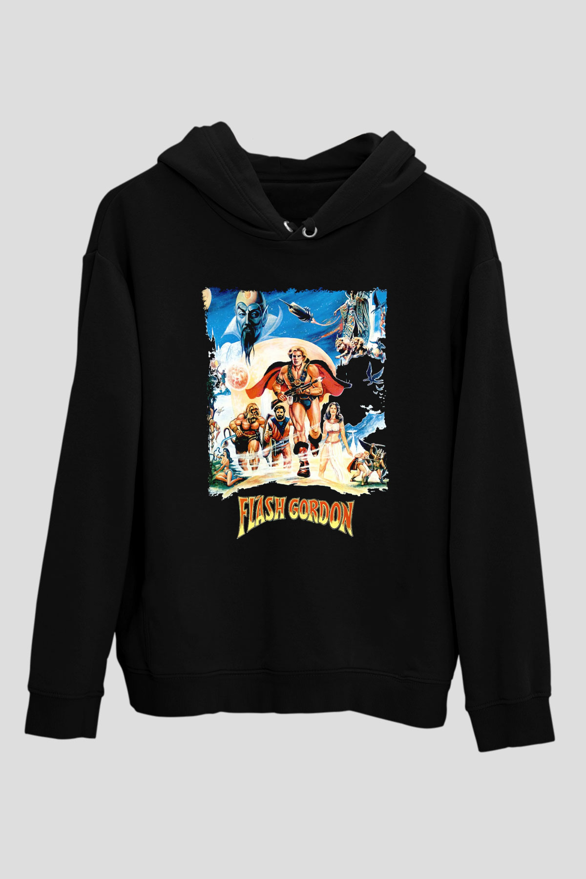 Flash Gordon Siyah Unisex Hoodie
