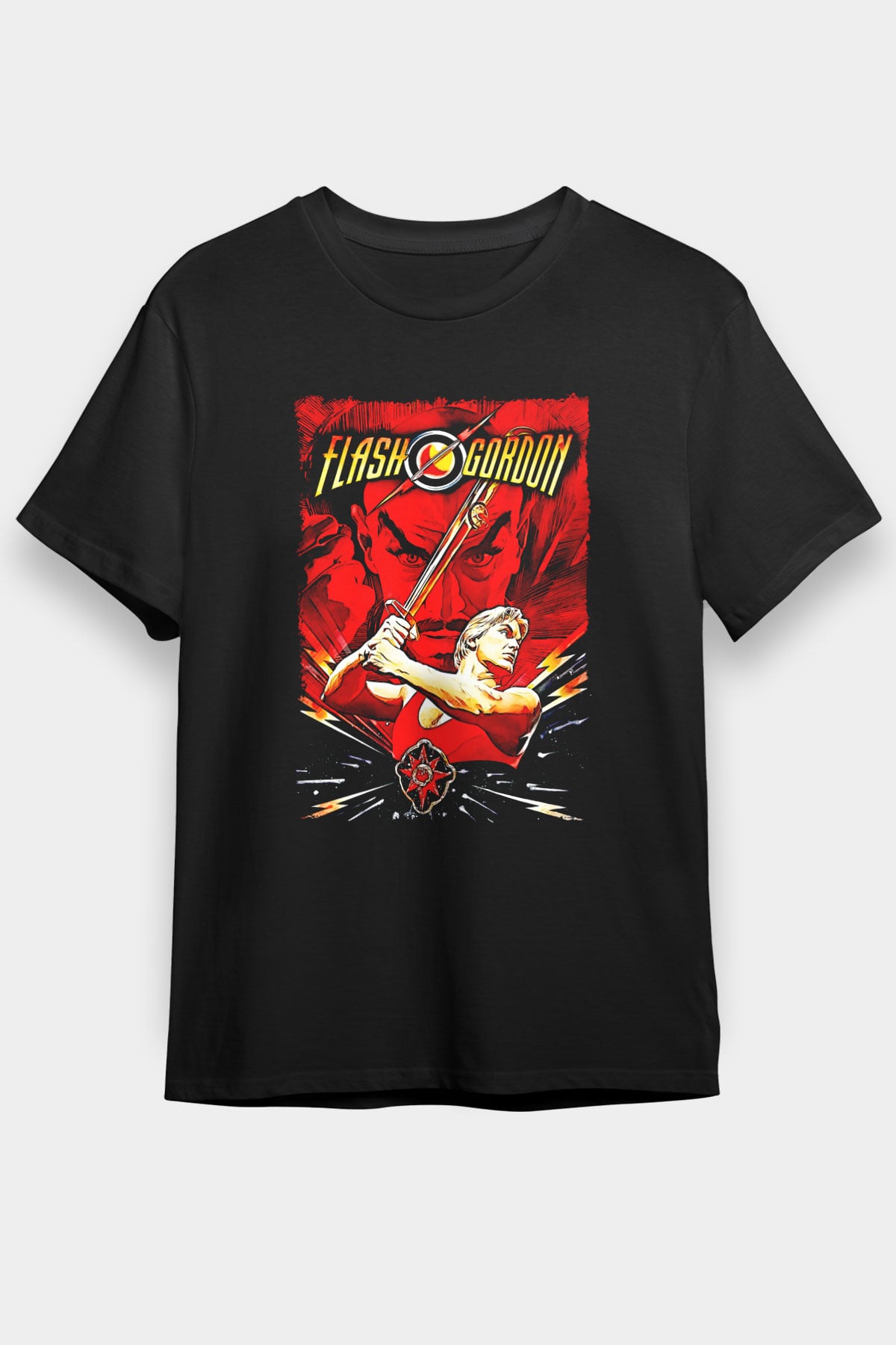 Flash Gordon Siyah Unisex Tişört