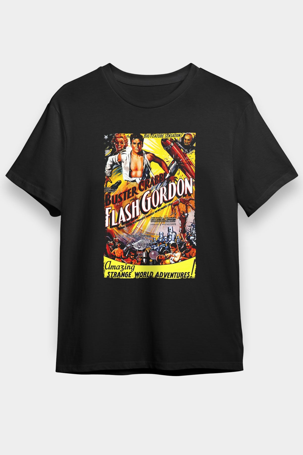 Flash Gordon Siyah Unisex Tişört