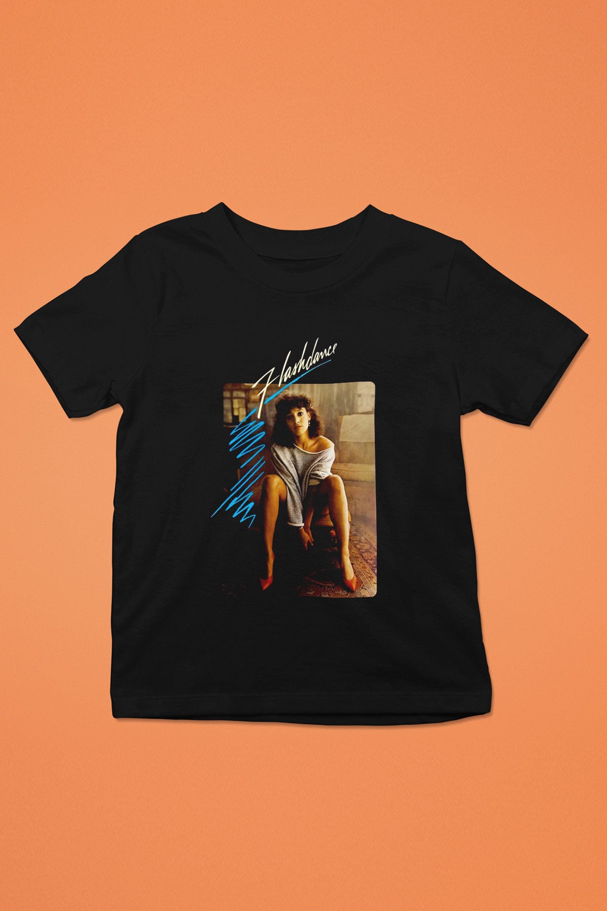 Flashdance Siyah Unisex  Çocuk Tişört