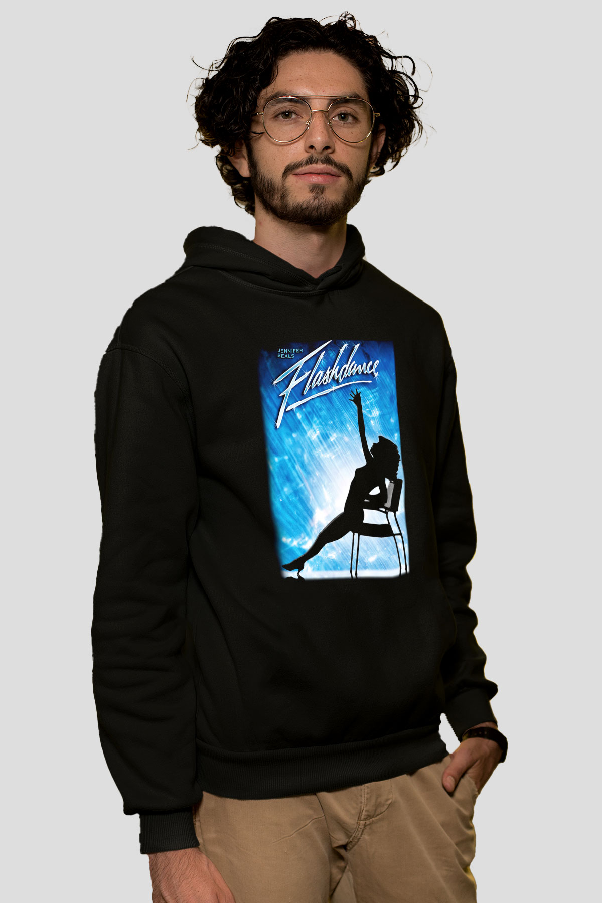 Flashdance Siyah Unisex Kapüşonlu Sweatshirt