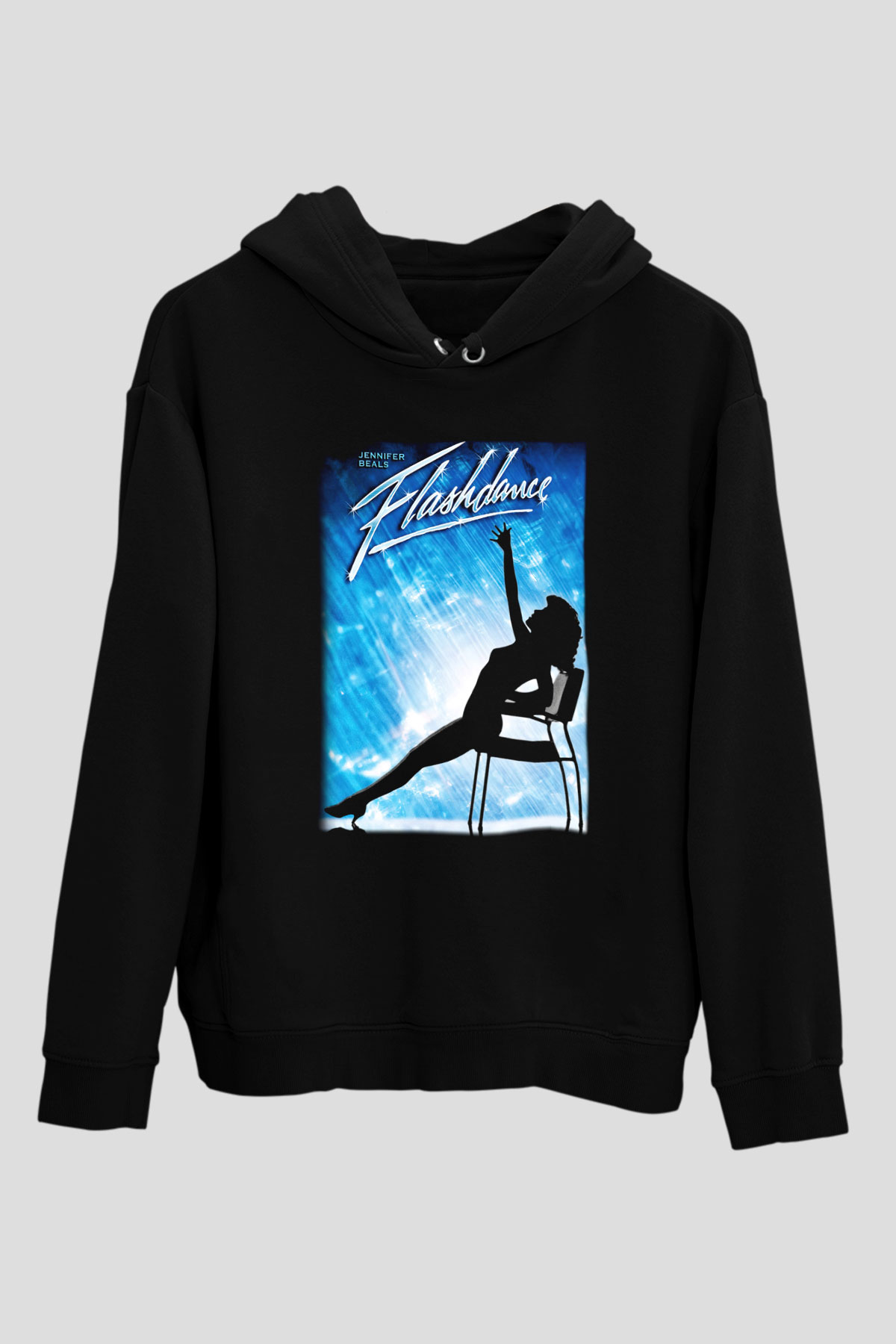 Flashdance Siyah Unisex Kapüşonlu Sweatshirt
