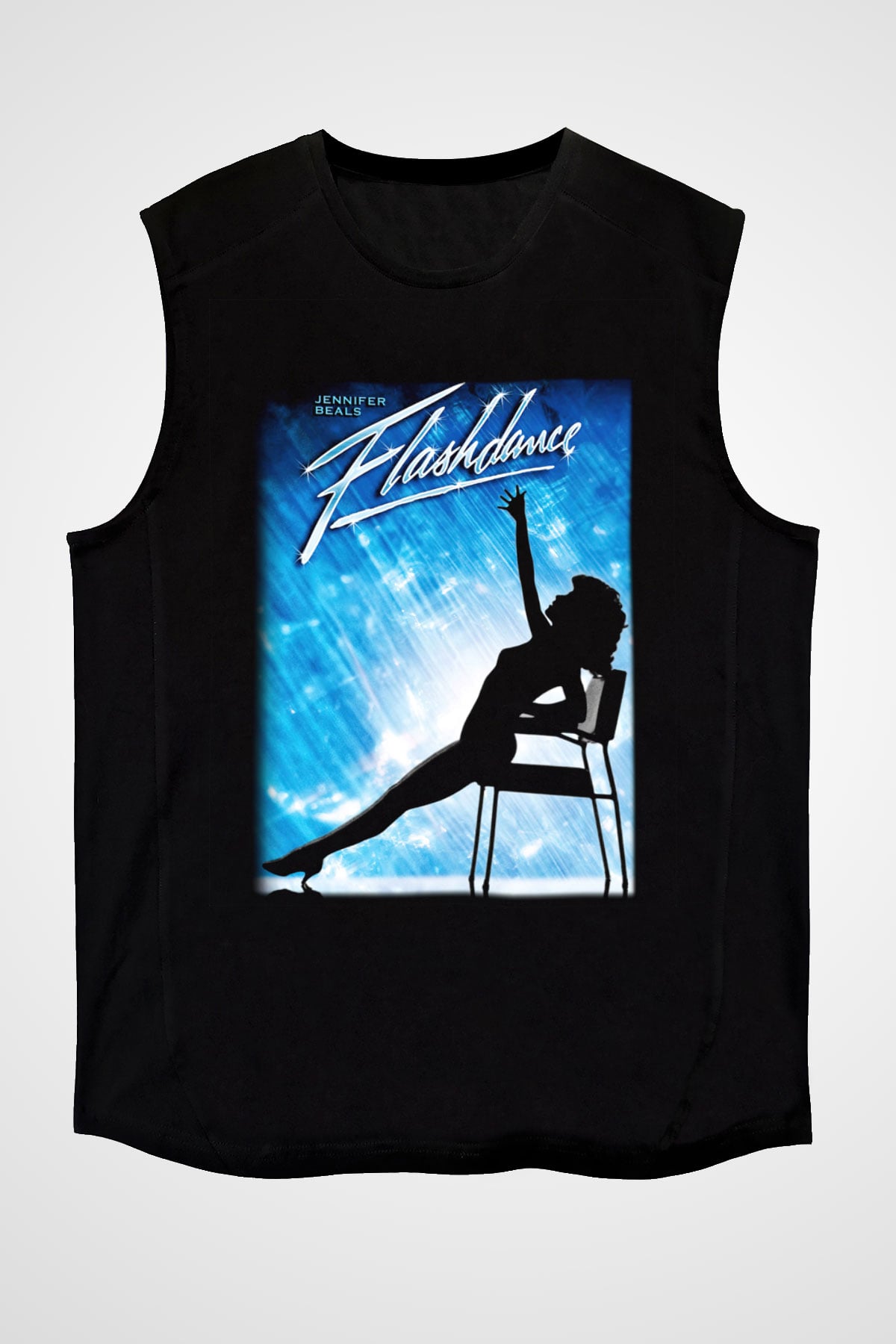 Flashdance Siyah Unisex Kolsuz Tişört