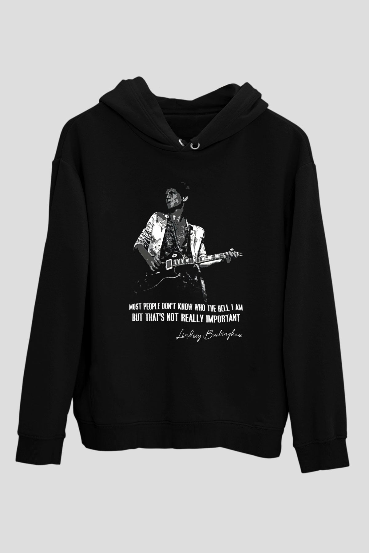 Fleetwod Mac Baskılı Unisex Siyah Kapüşonlu Sweatshirt
