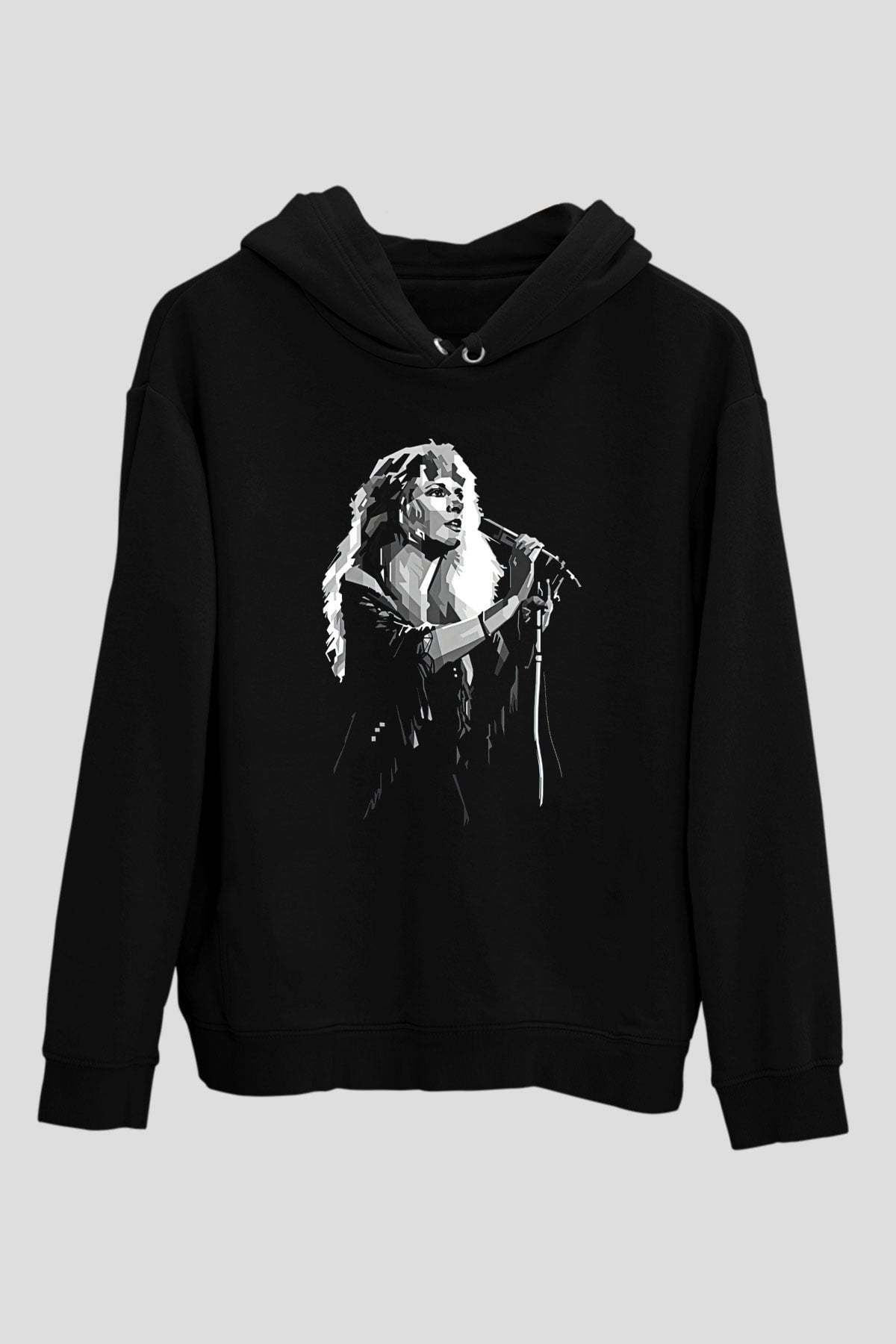 Fleetwod Mac Baskılı Unisex Siyah Kapüşonlu Sweatshirt