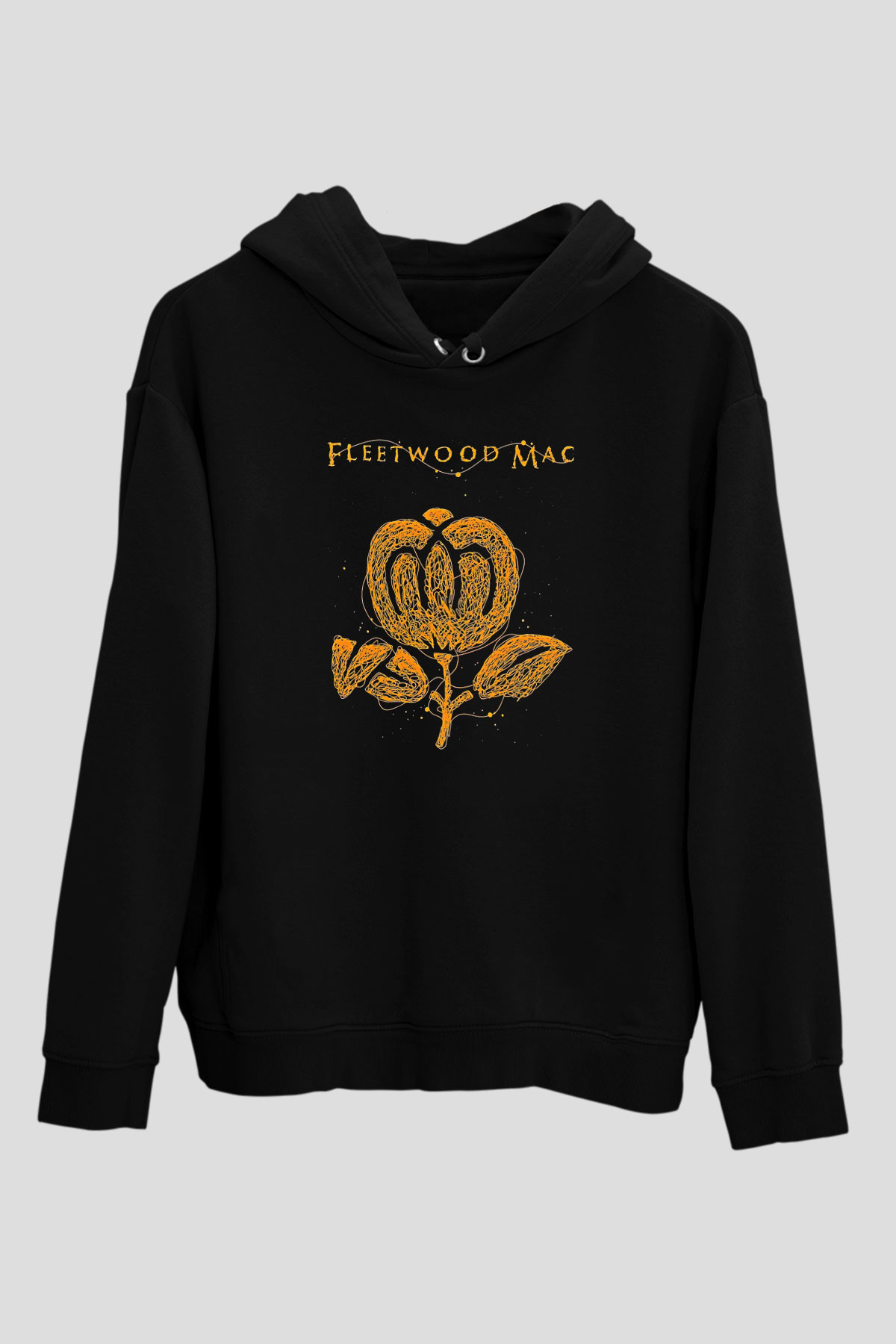 Fleetwod Mac Baskılı Unisex Siyah Kapüşonlu Sweatshirt