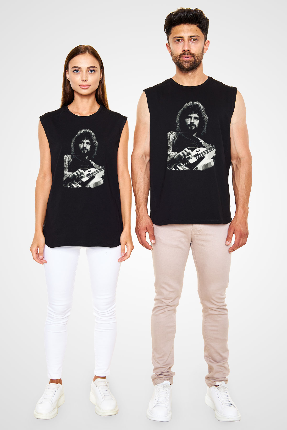 Fleetwod Mac Baskılı Unisex Siyah Kolsuz Tişört - Tshirt