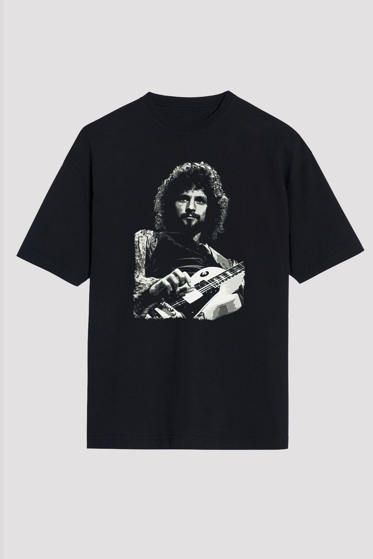 Fleetwod Mac Baskılı Unisex Siyah Oversize Tişört - Tshirt