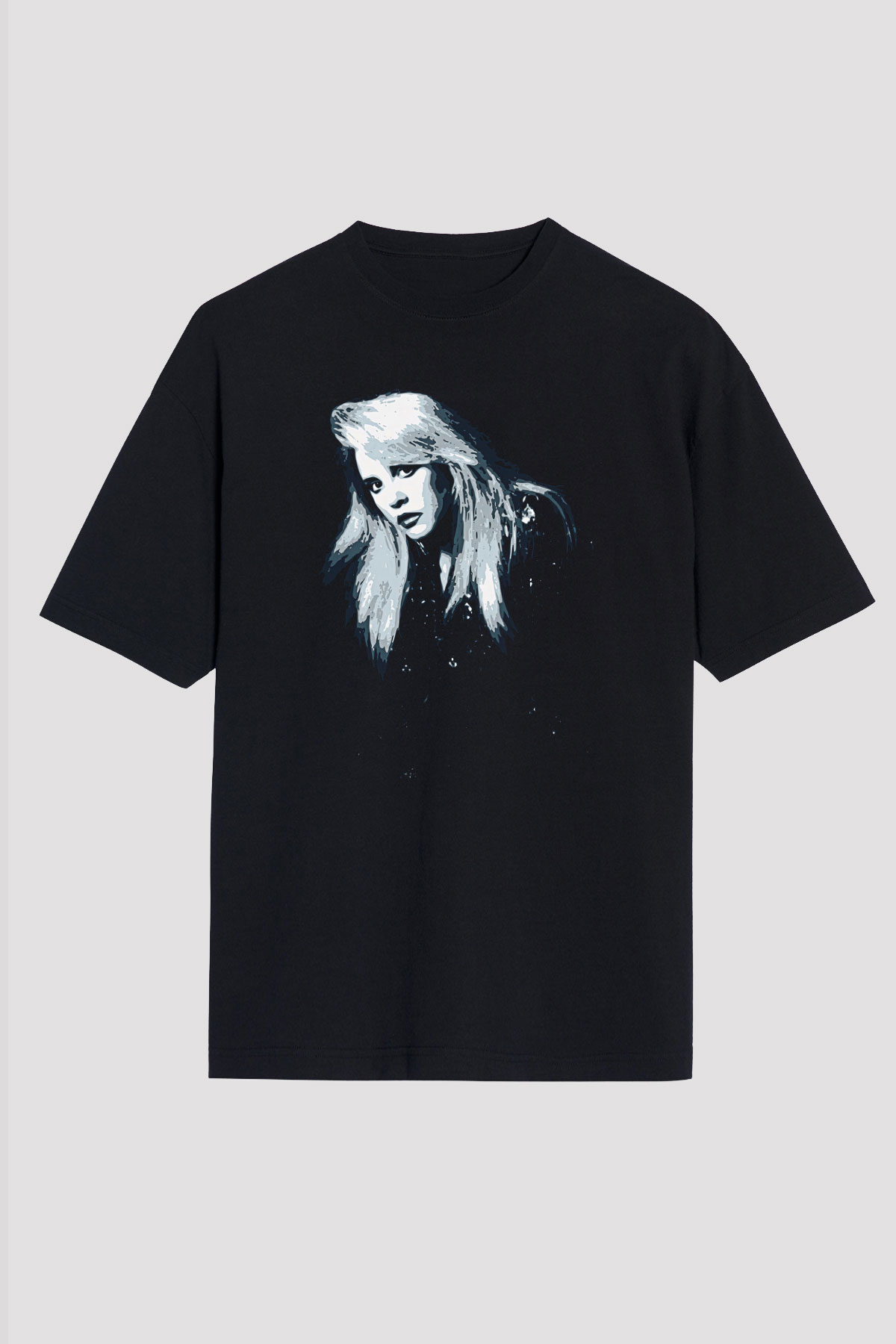 Fleetwod Mac Baskılı Unisex Siyah Oversize Tişört - Tshirt