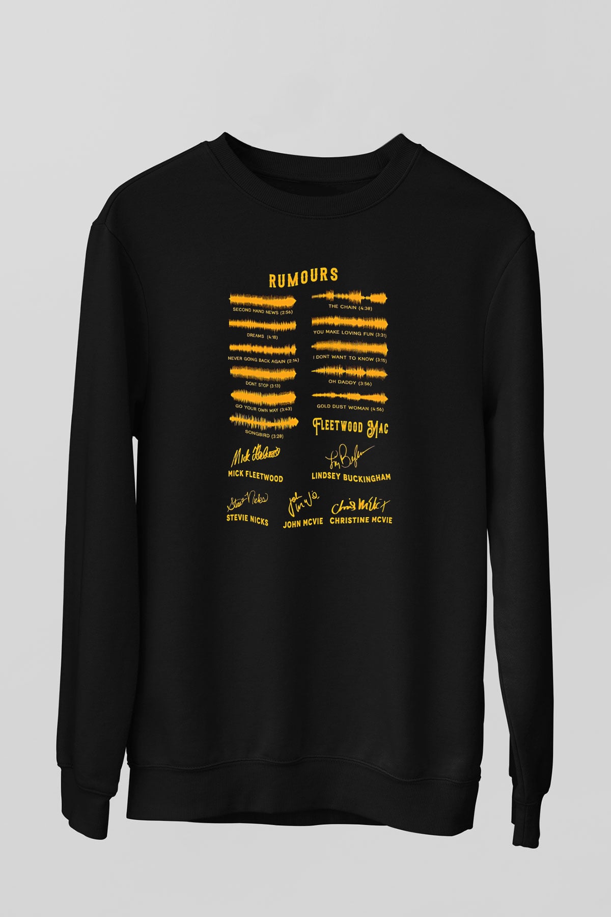 Fleetwod Mac Baskılı Unisex Siyah Sweatshirt
