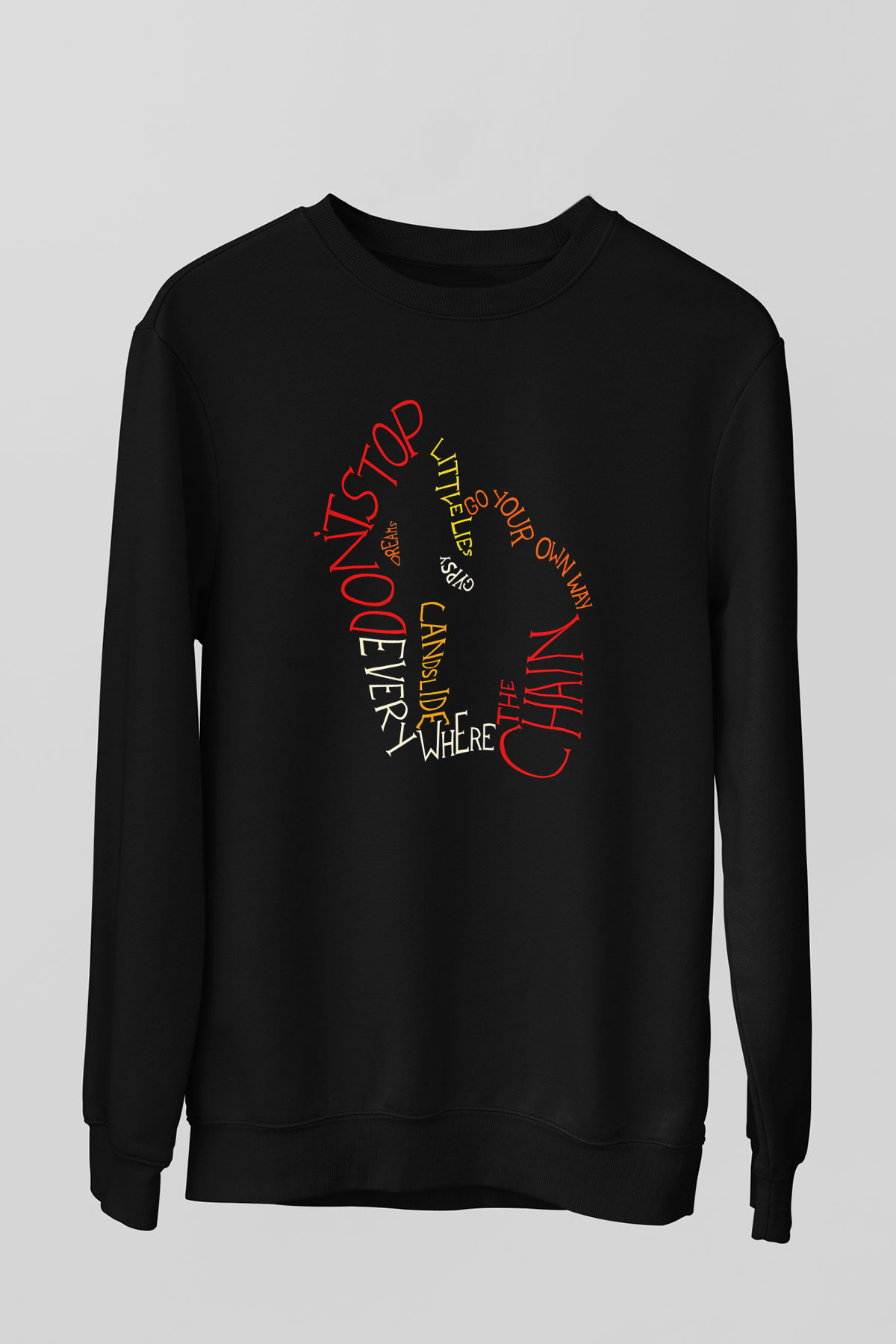 Fleetwod Mac Baskılı Unisex Siyah Sweatshirt