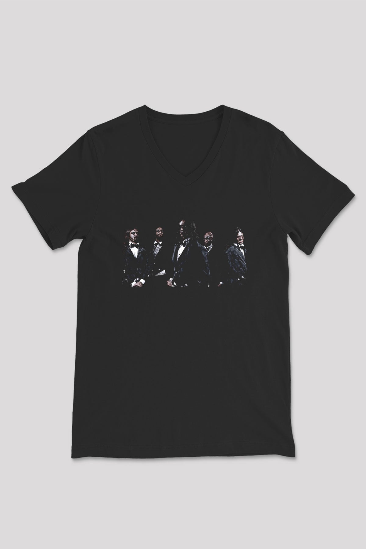 Fleshgod Apocalypse Baskılı Unisex Siyah V Yaka Tişört - Tshirt