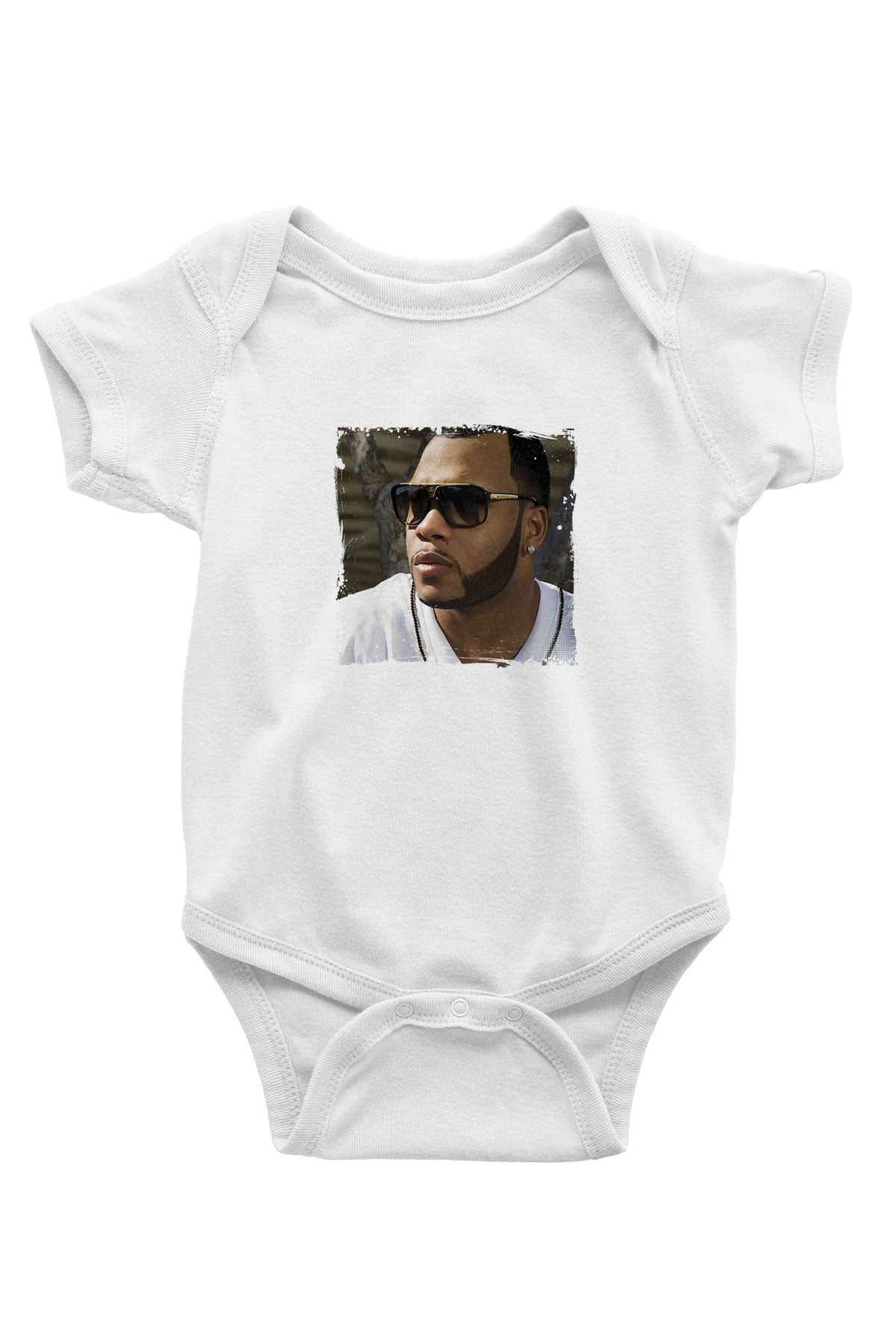 Flo Rida Baskılı Unisex Beyaz Bebek Body - Zıbın