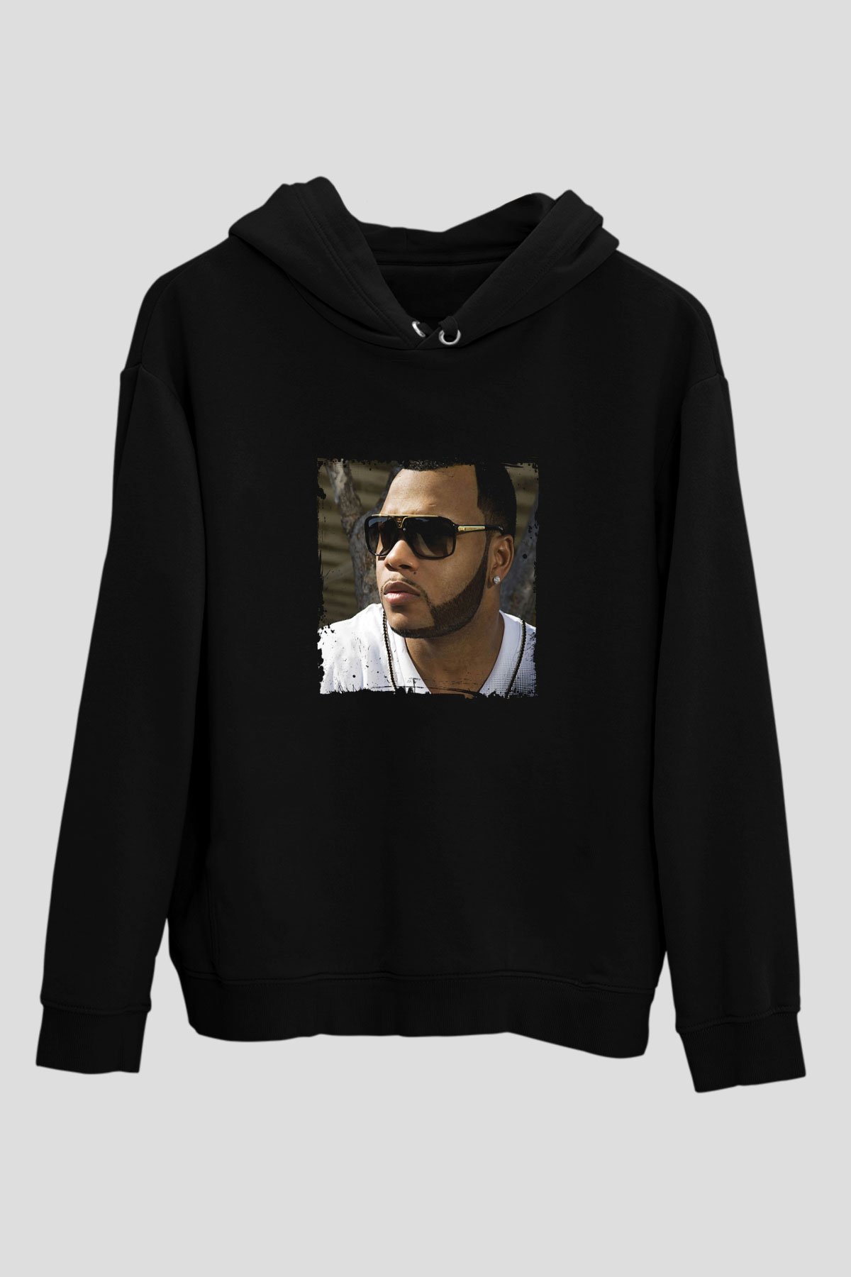 Flo Rida Baskılı Unisex Siyah Hoodie