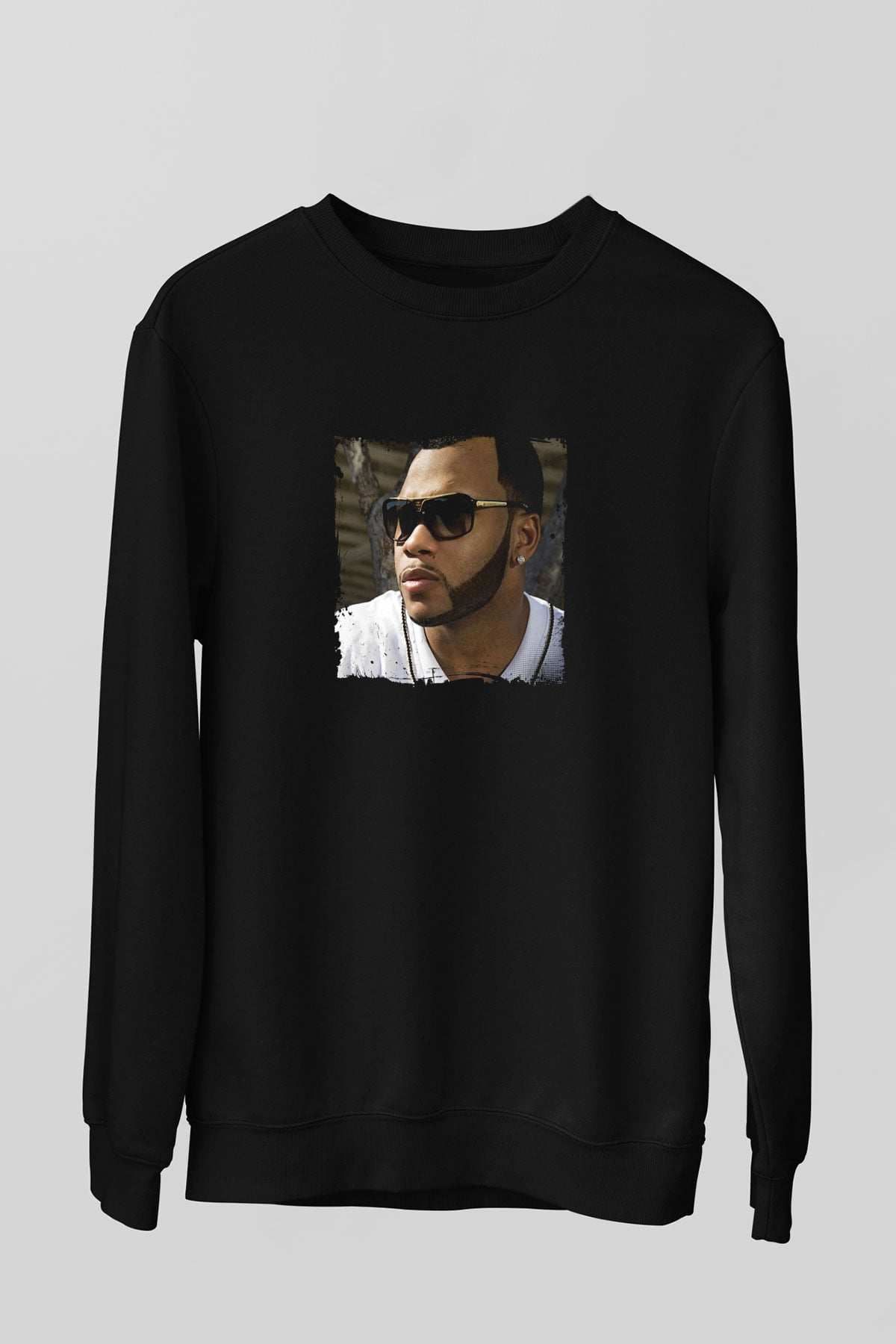 Flo Rida Baskılı Unisex Siyah Sweatshirt