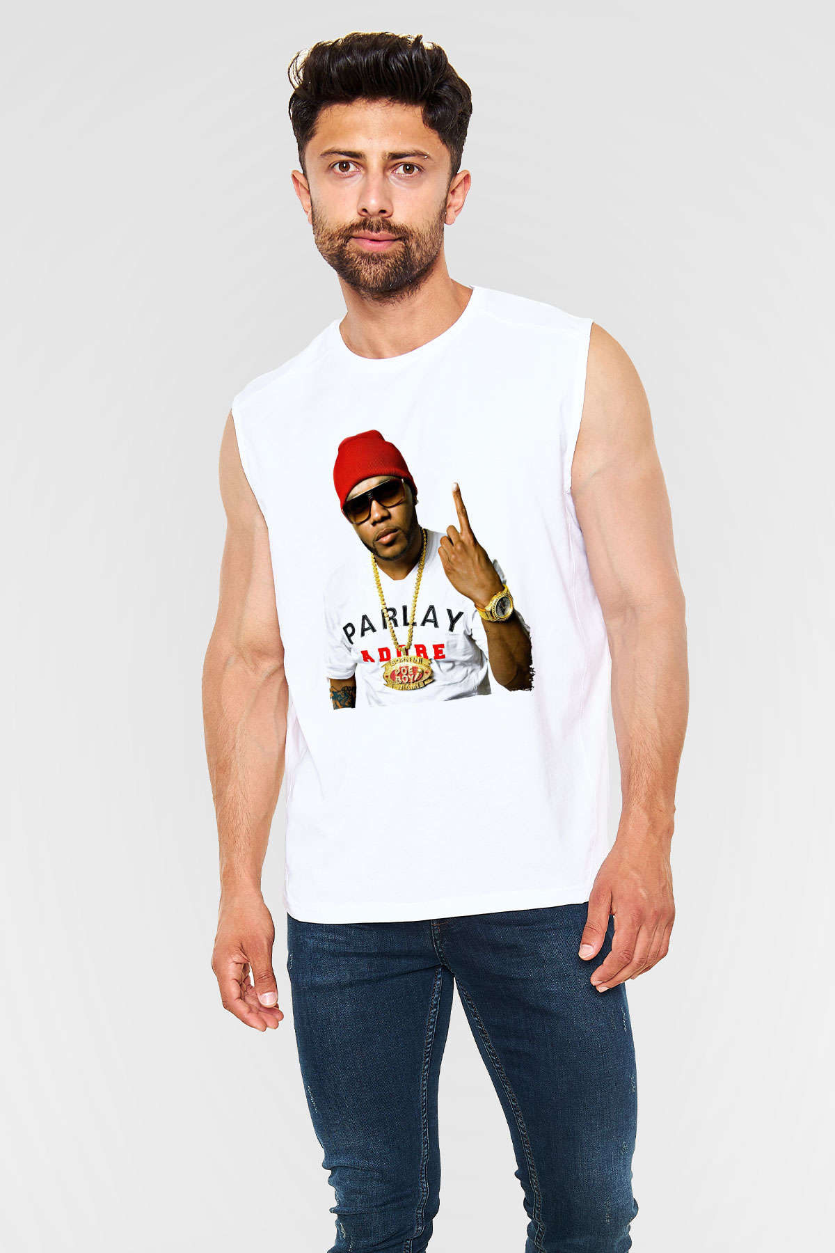 Flo Rida Beyaz Unisex Kolsuz Tişört