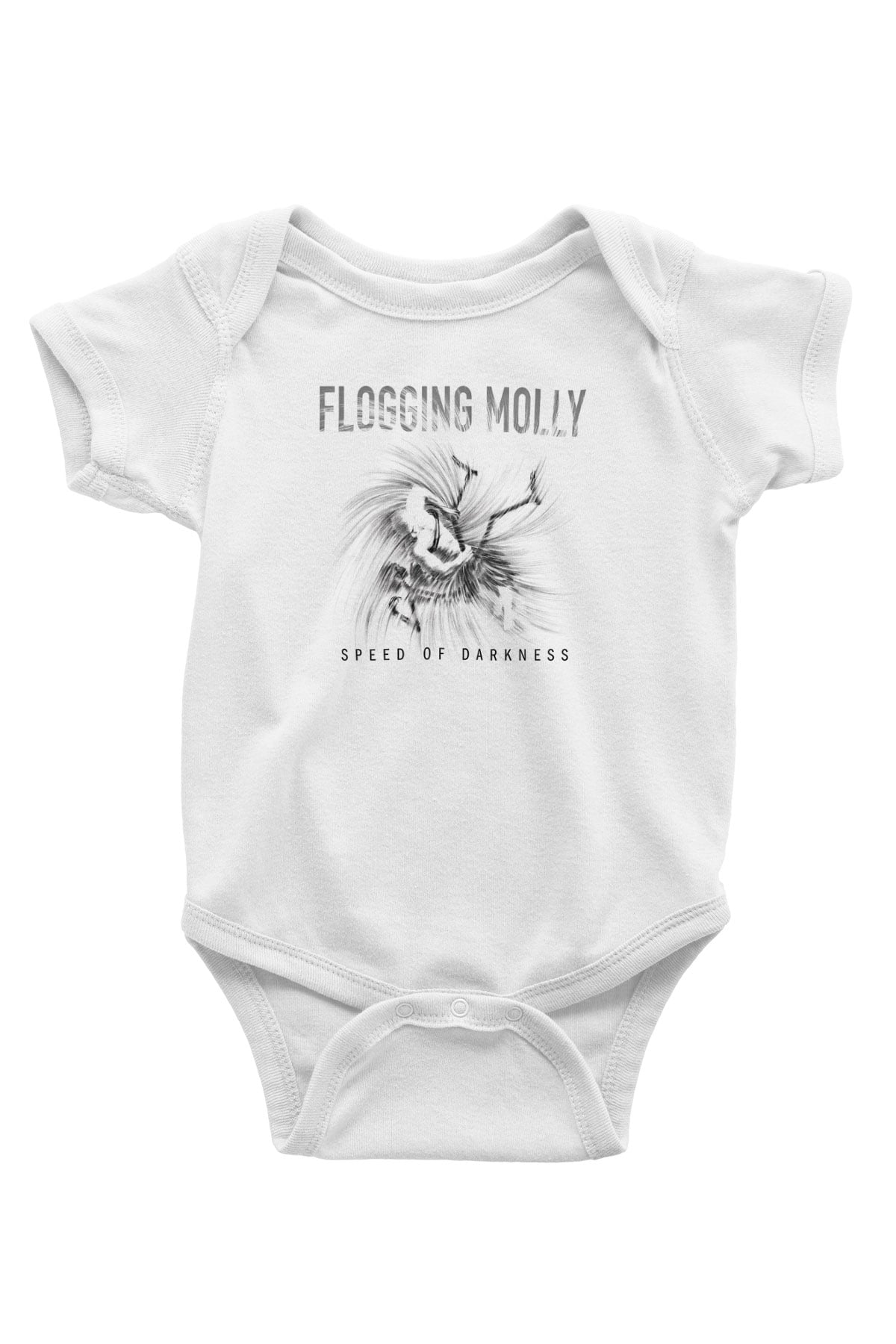 Flogging Molly Baskılı Unisex Beyaz Bebek Body - Zıbın
