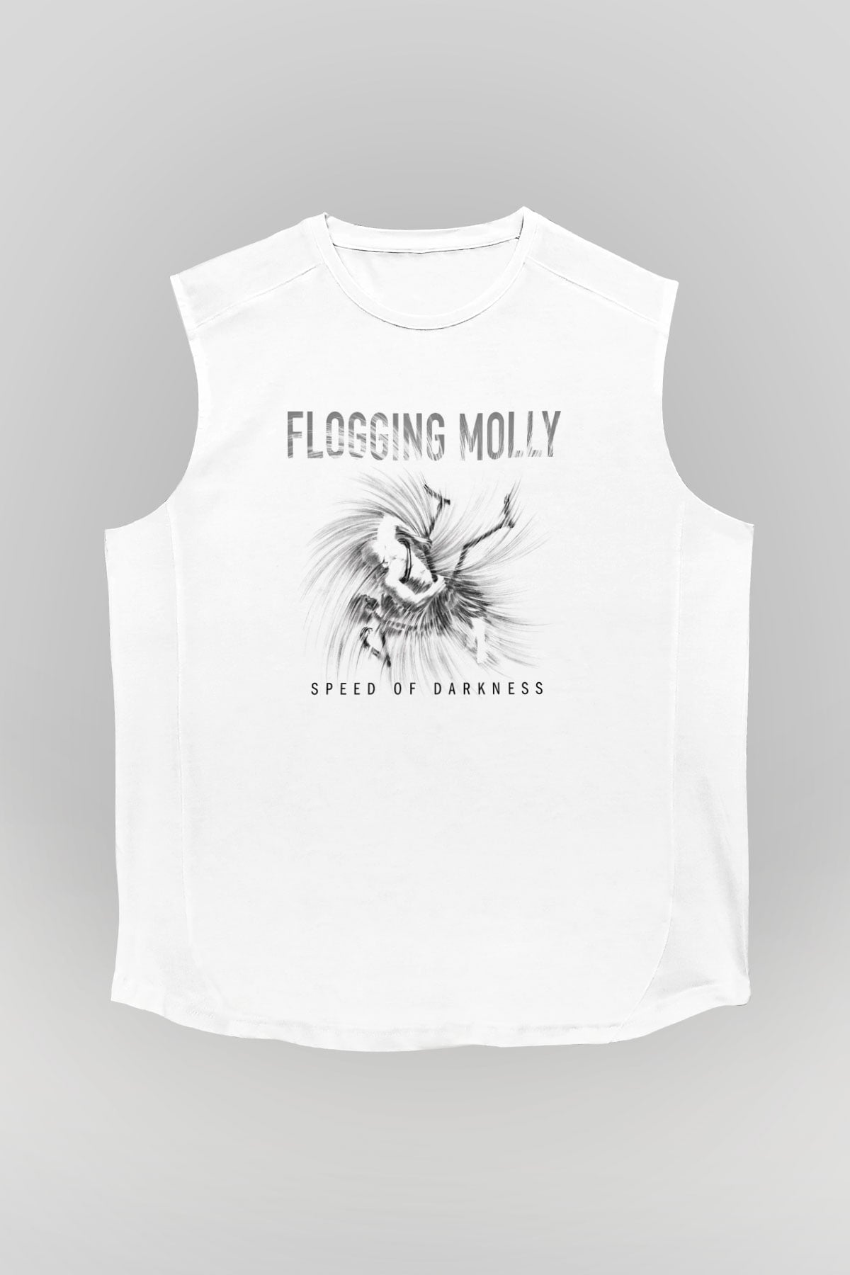 Flogging Molly Baskılı Unisex Beyaz Kolsuz Tişört