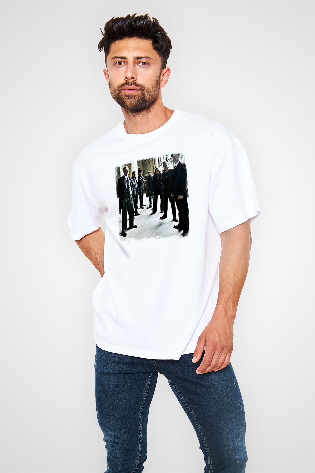 Flogging Molly Baskılı Unisex Beyaz Oversize Tişört