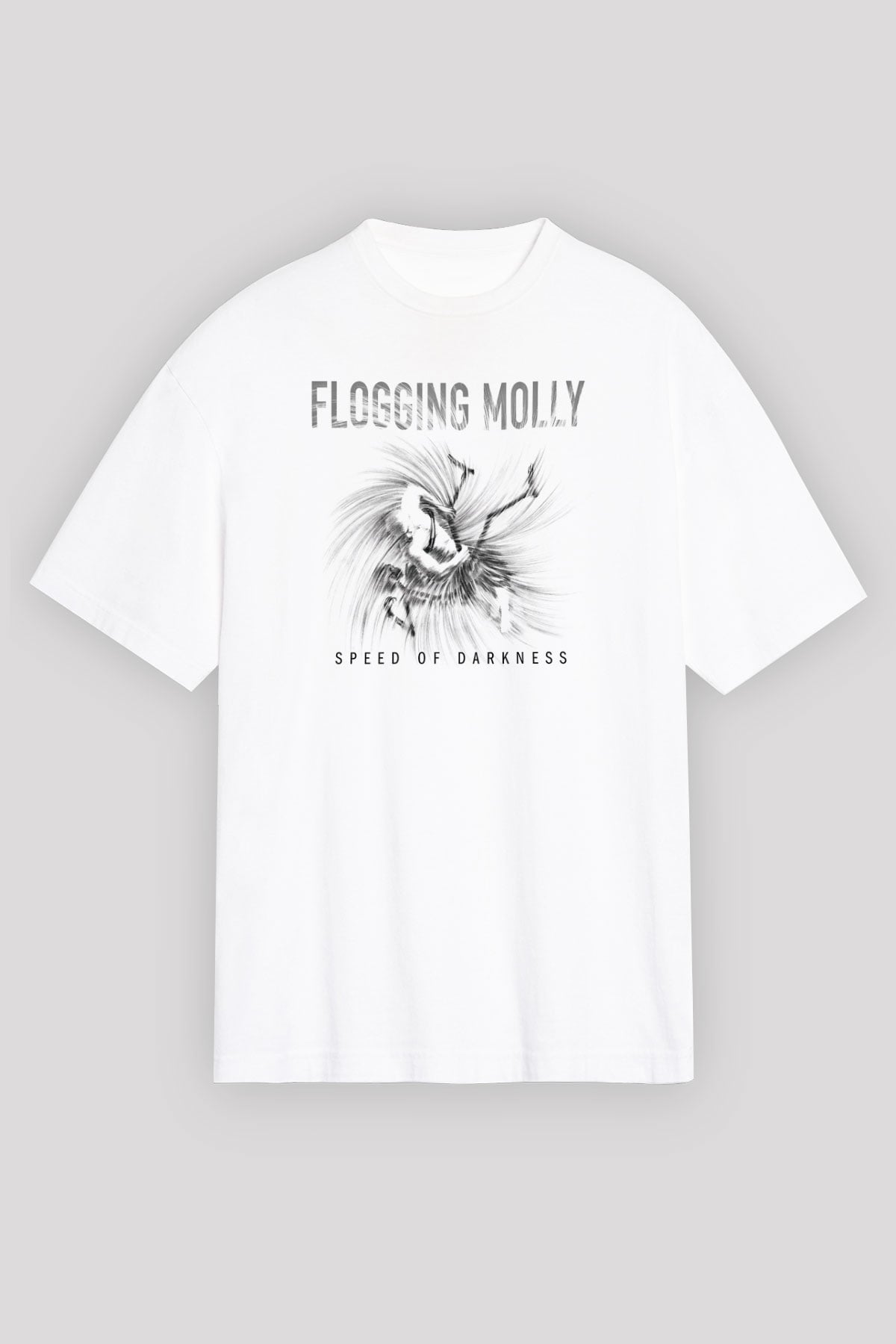 Flogging Molly Baskılı Unisex Beyaz Oversize Tişört