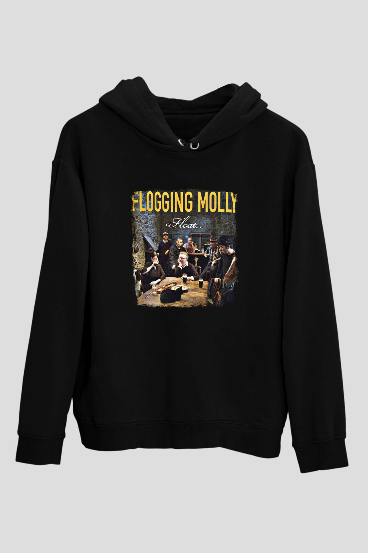 Flogging Molly Baskılı Unisex Siyah Hoodie