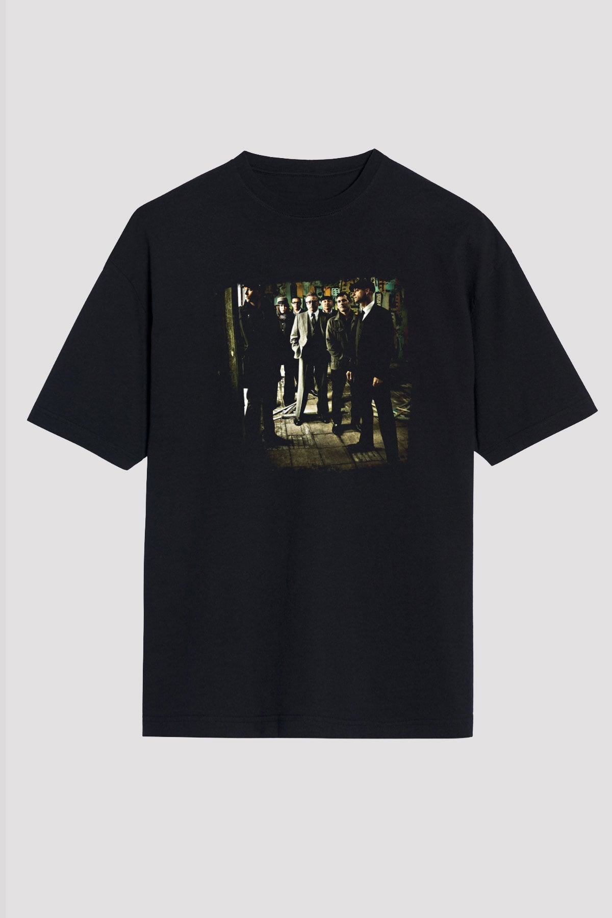 Flogging Molly Baskılı Unisex Siyah Oversize Tişört