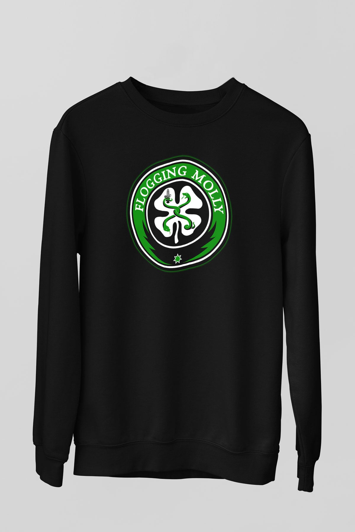 Flogging Molly Siyah Unisex Sweatshirt