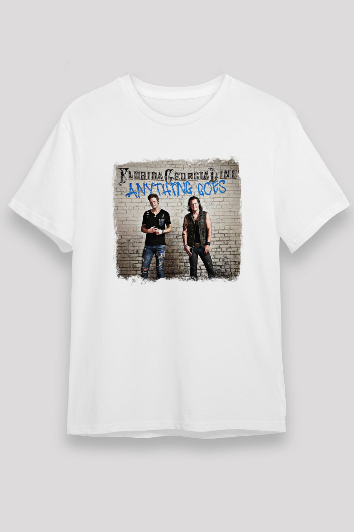 Florida Georgia Line Baskılı Unisex Beyaz Tişört