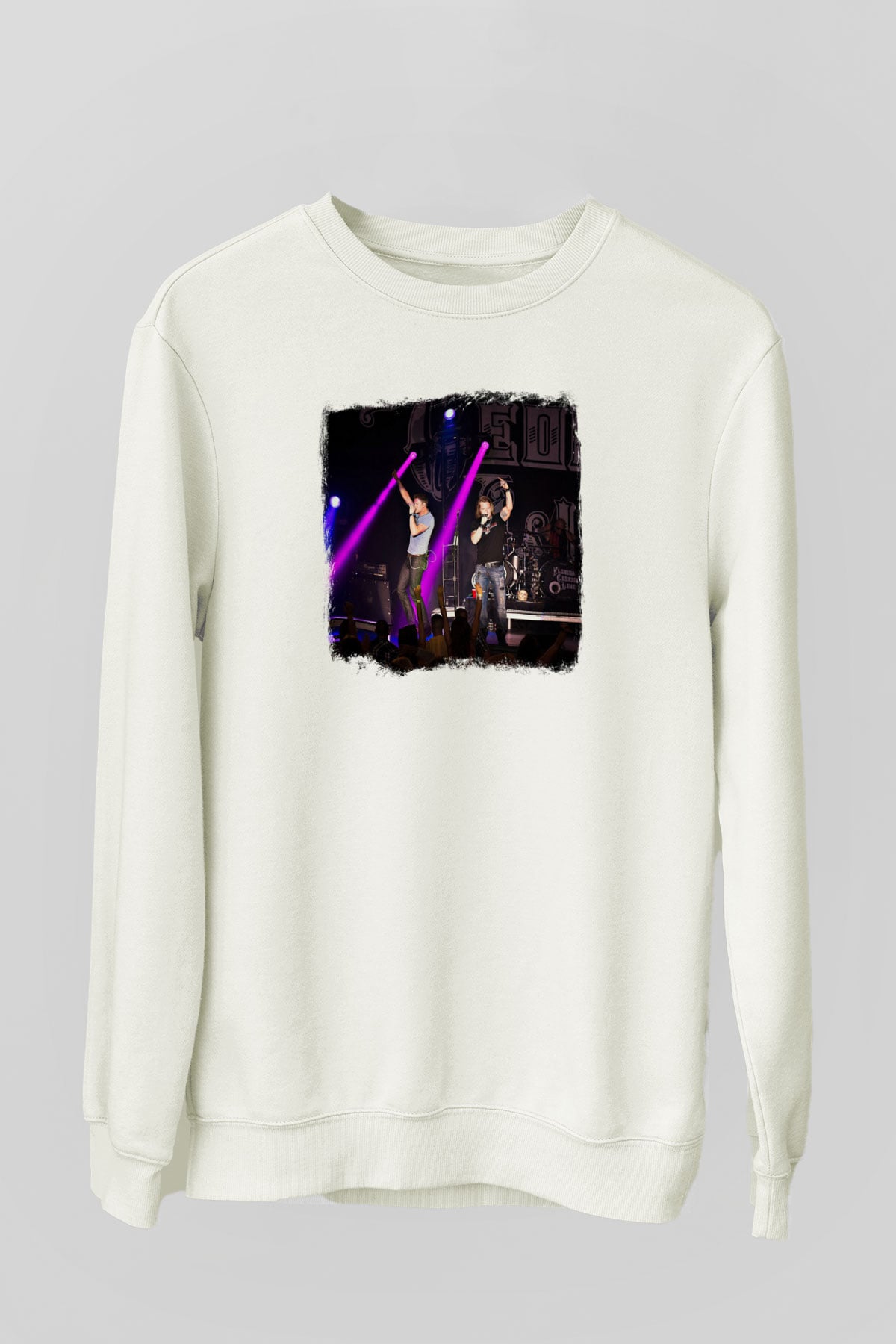 Florida Georgia Line Baskılı Unisex Beyaz Sweatshirt